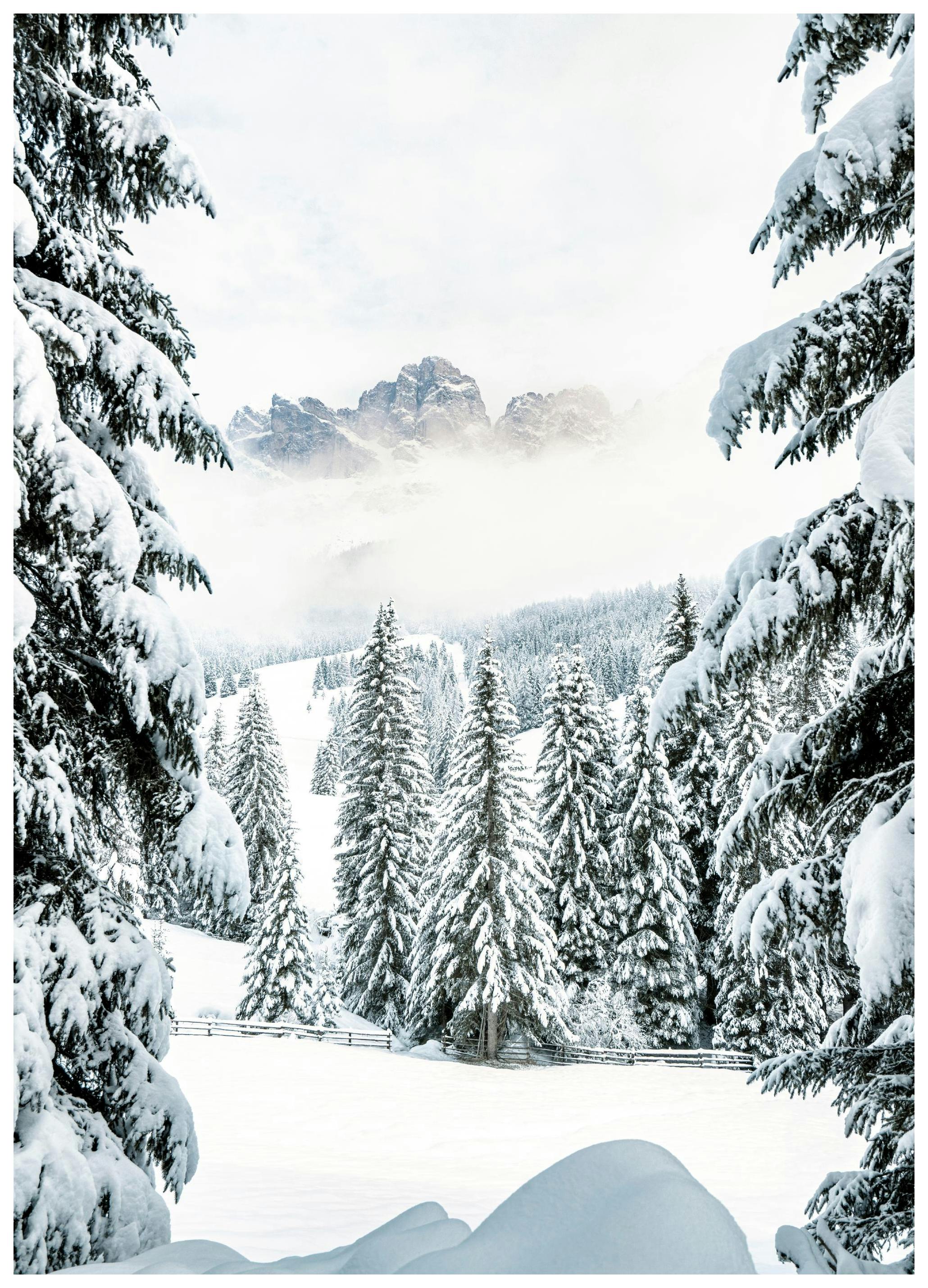 Winter Valley Affiche (21x30 cm) - Affiches hivernales