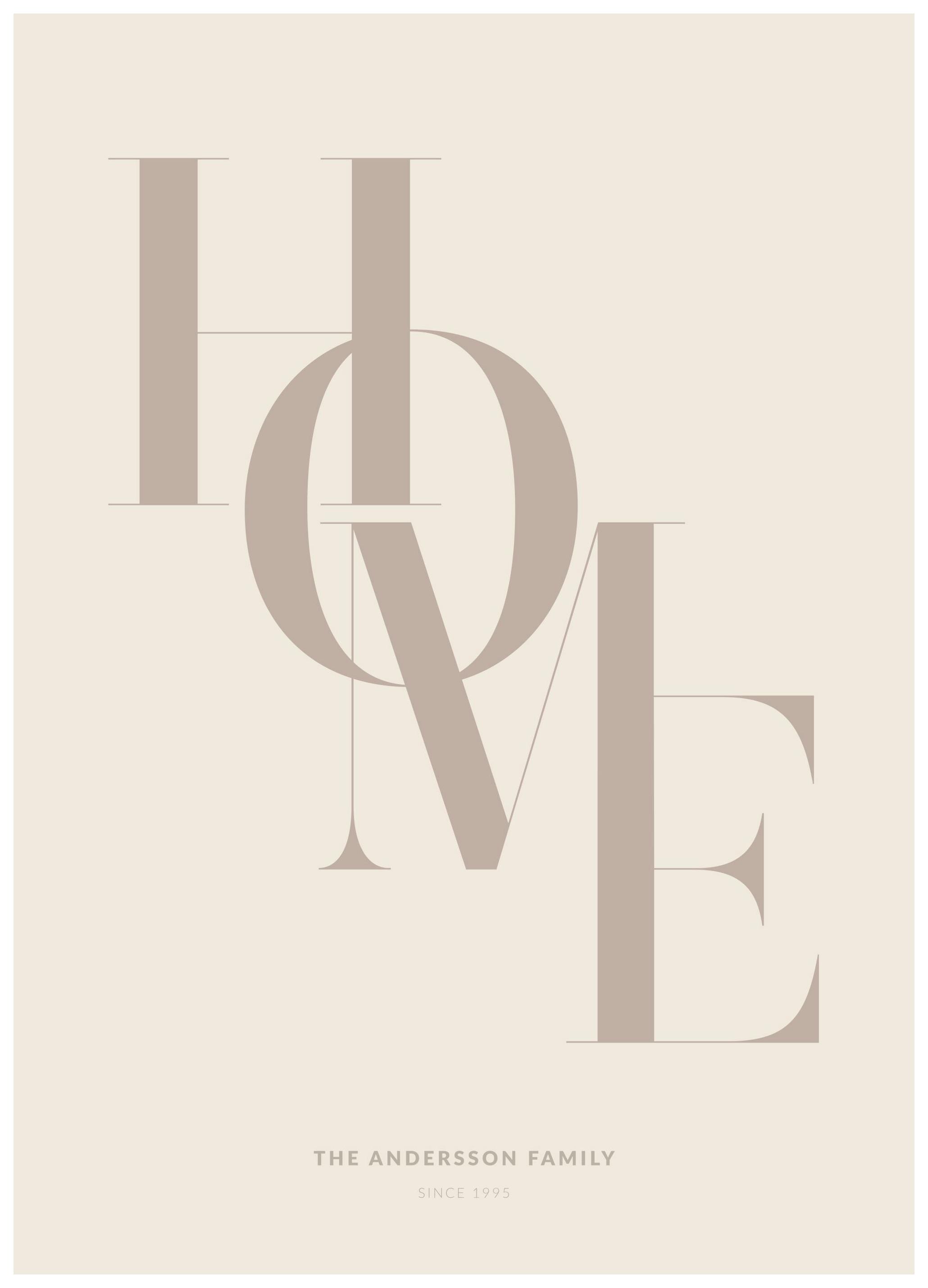 Home Beige Personal Plakat (30x40 cm) - Plakater > Personlige posters