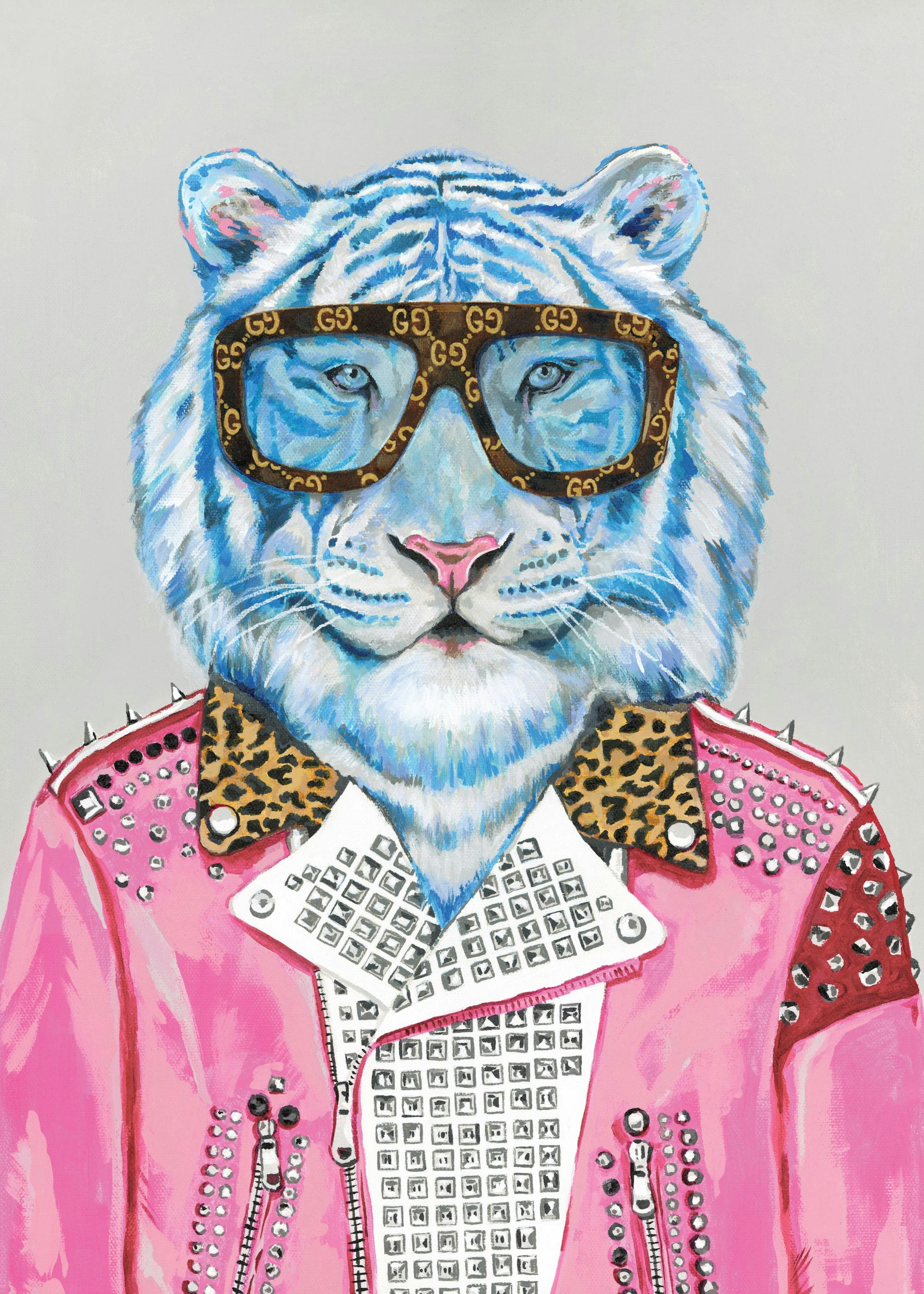 Heather Perry - Artsy Blue Tiger Poster 0