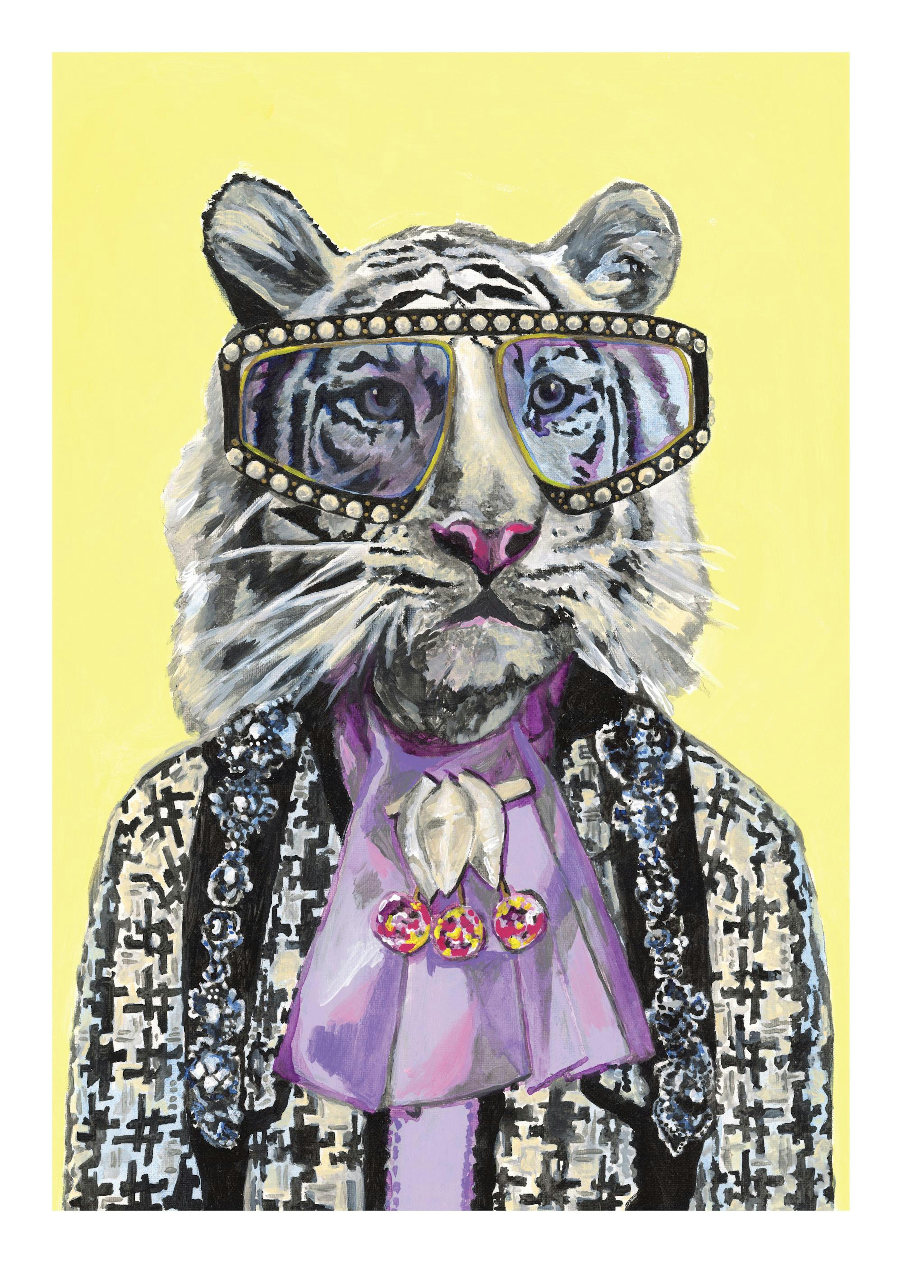 Heather Perry - Artsy White Tiger Poster 0