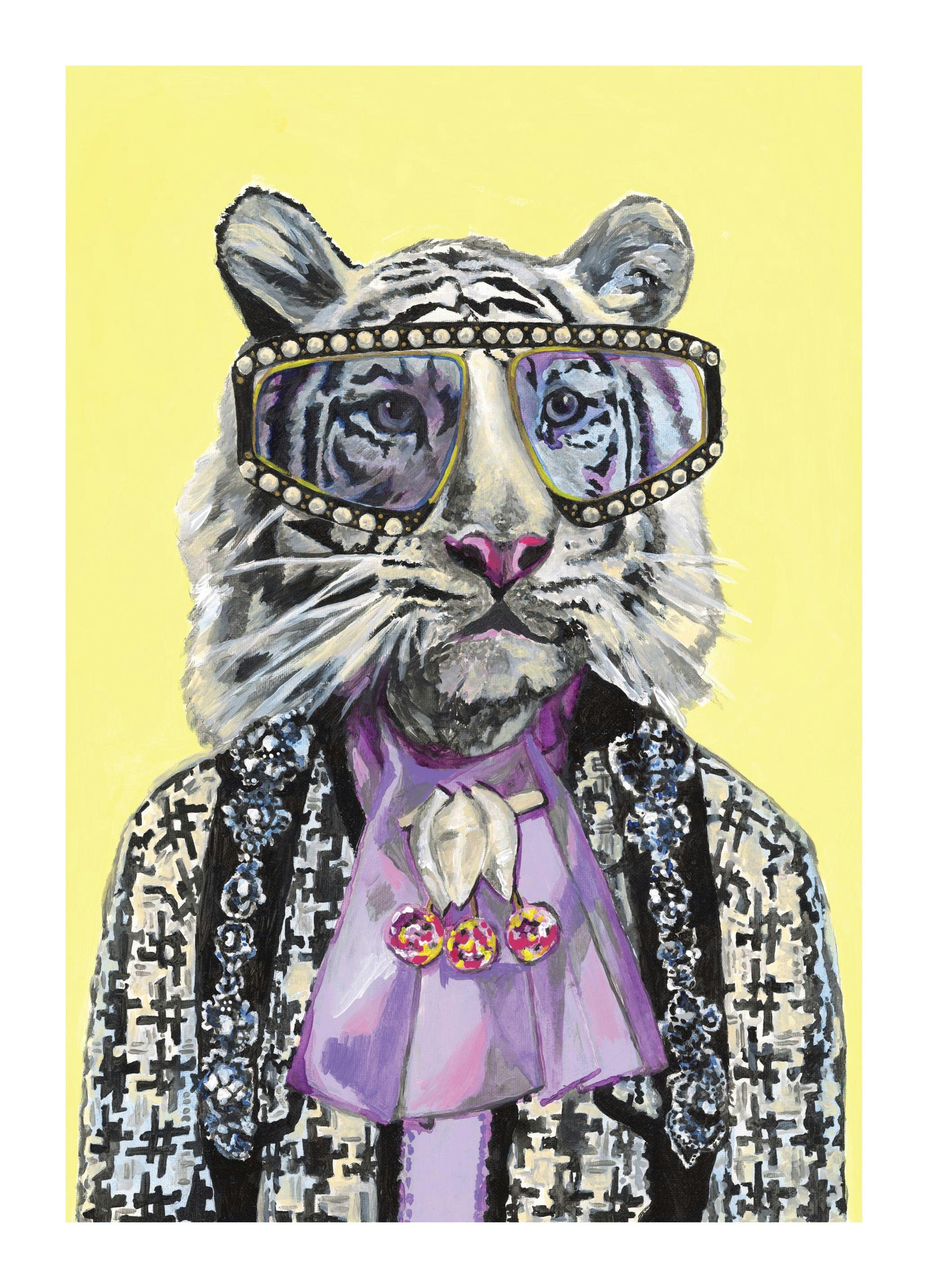 Heather Perry - Artsy White Tiger Poster (30x40 cm)