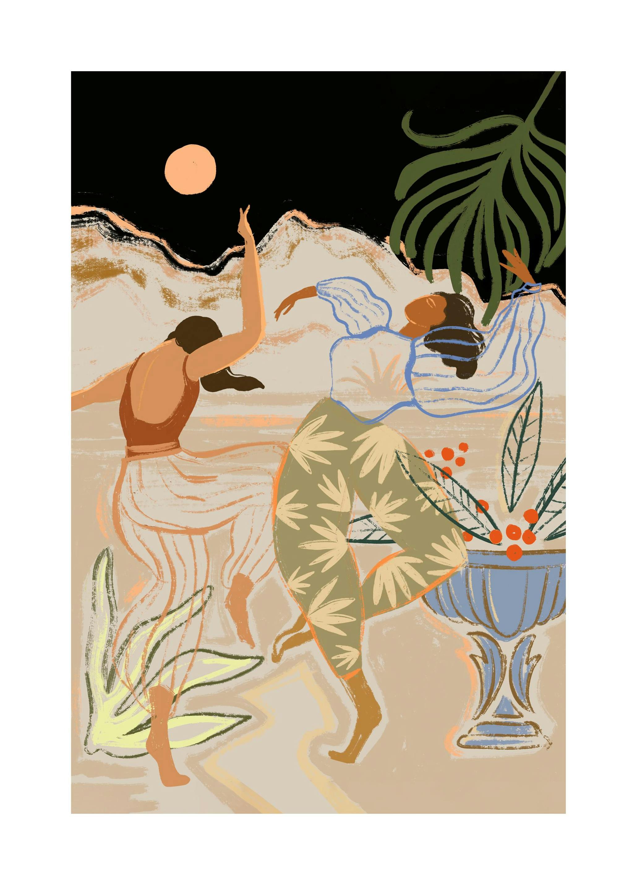 Arty Guava - Lay Hoon - Dancing Under The Moonlight Affiche (30x40 cm) - Lay Hoon