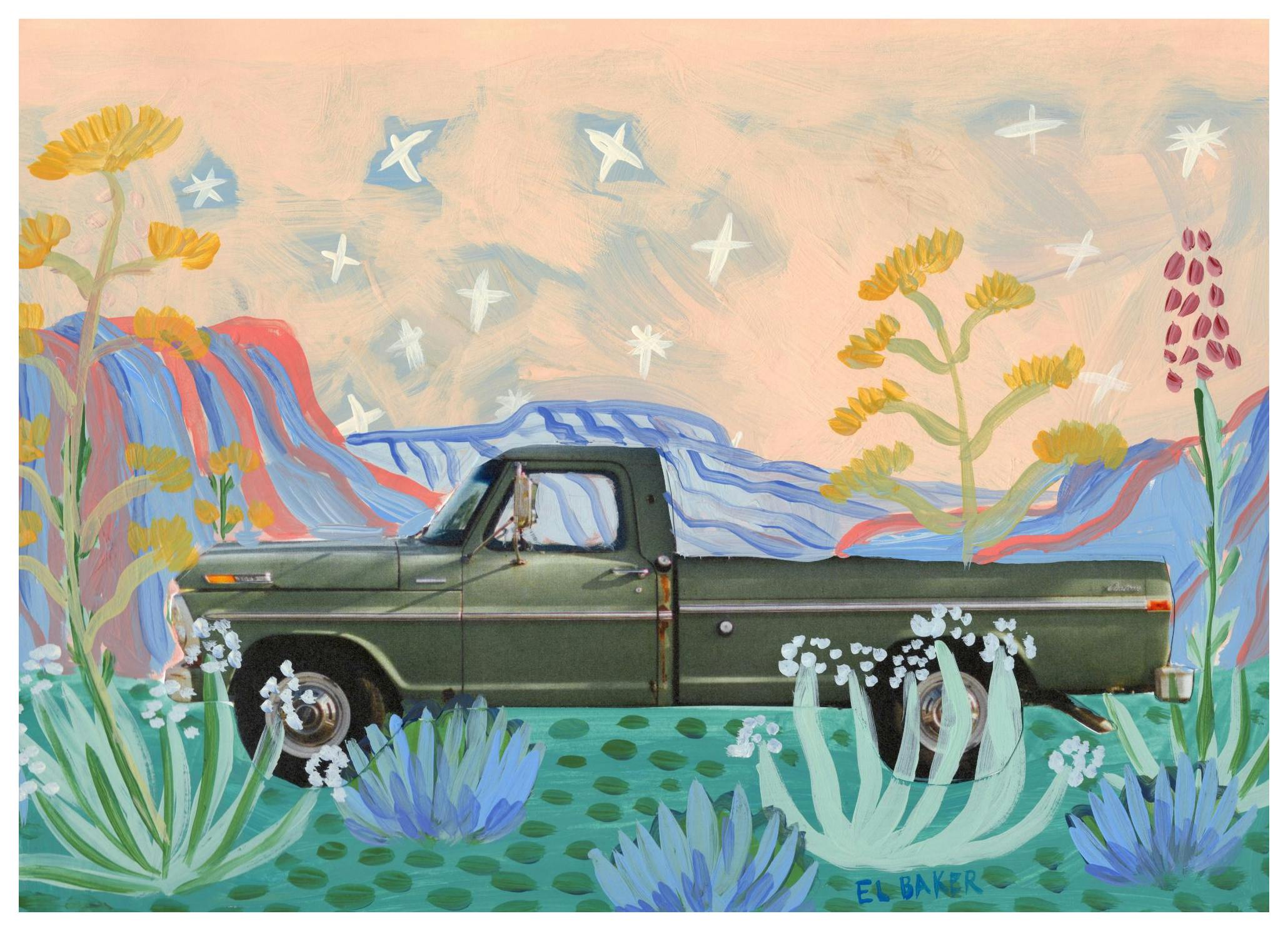 Eleanor Baker - West Texas Truck Print (50x70 cm)