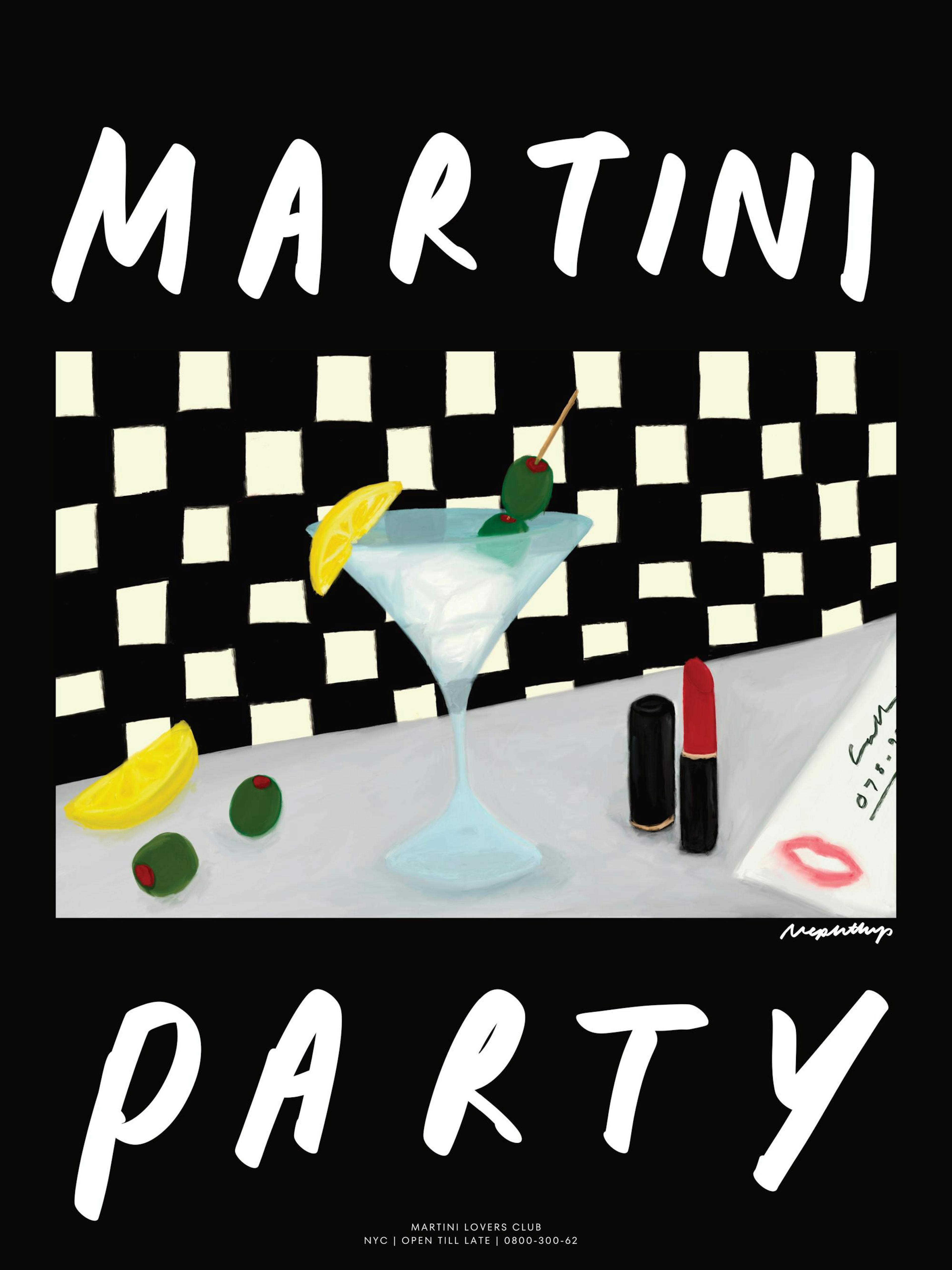 Nephthys Foster - Martini Party Poster