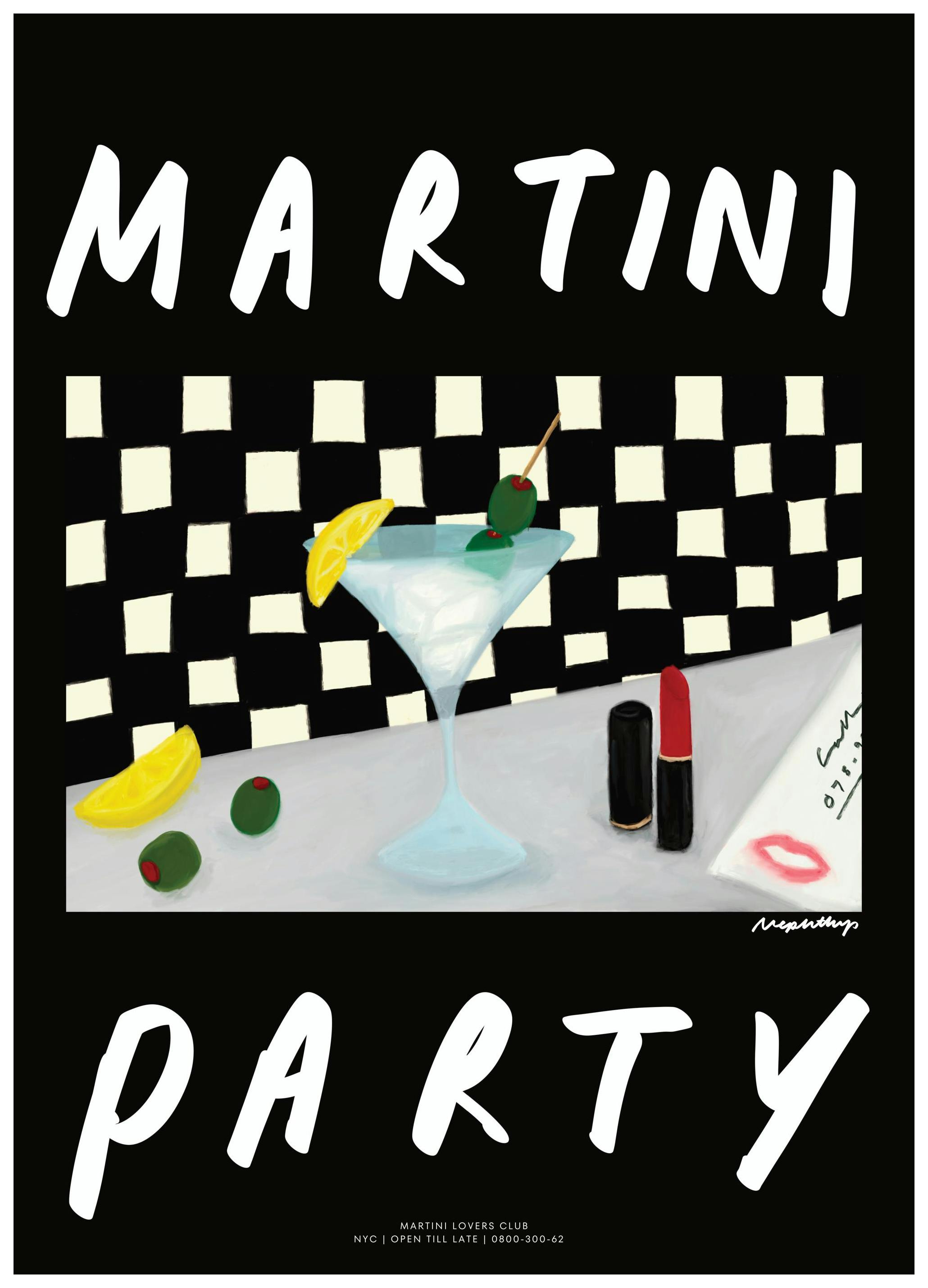 Nephthys Foster - Martini Party Poster (50x70 cm)