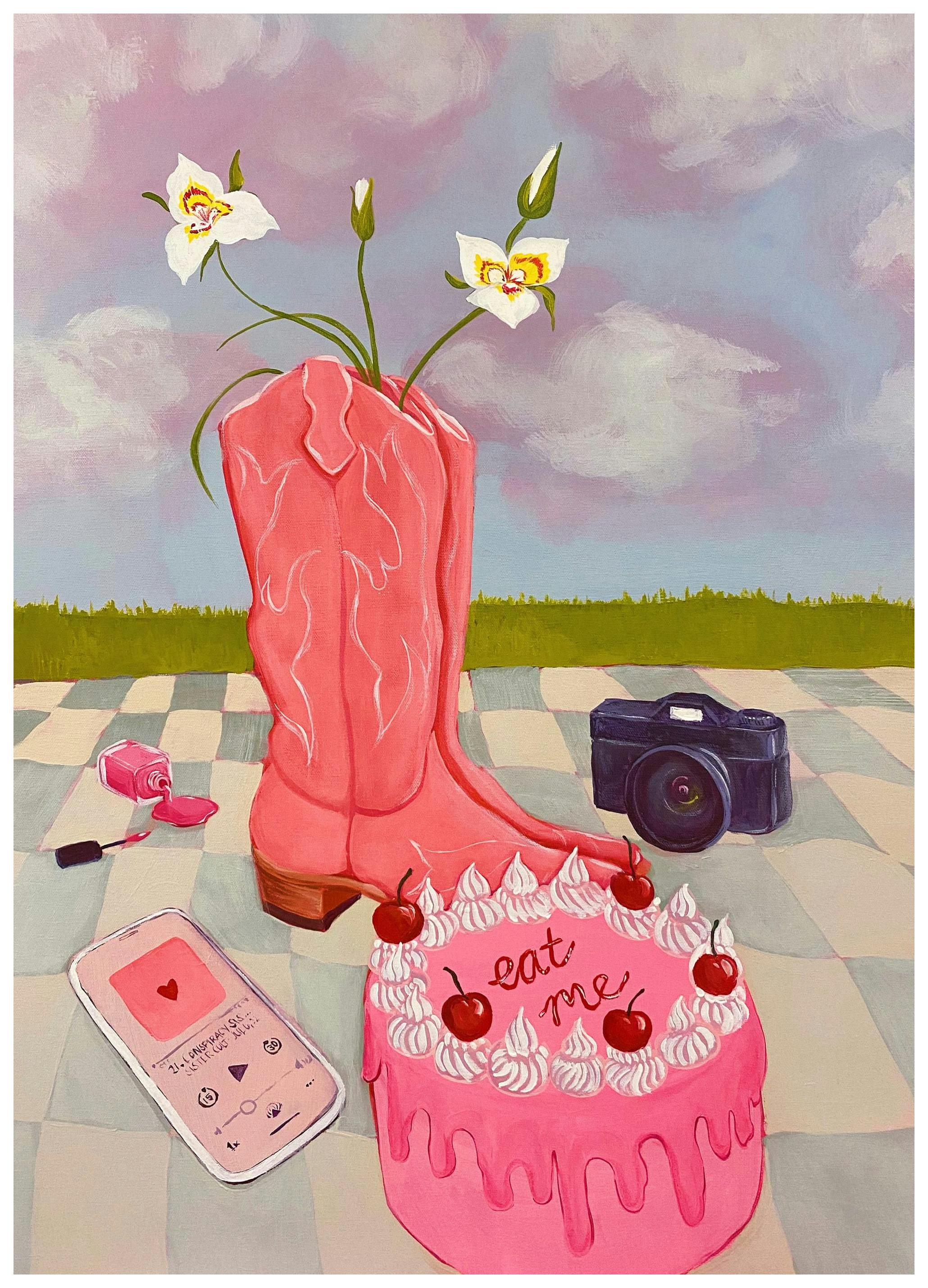Lindsey Cherek - Still Life with Fake Cake Print (30x40 cm)