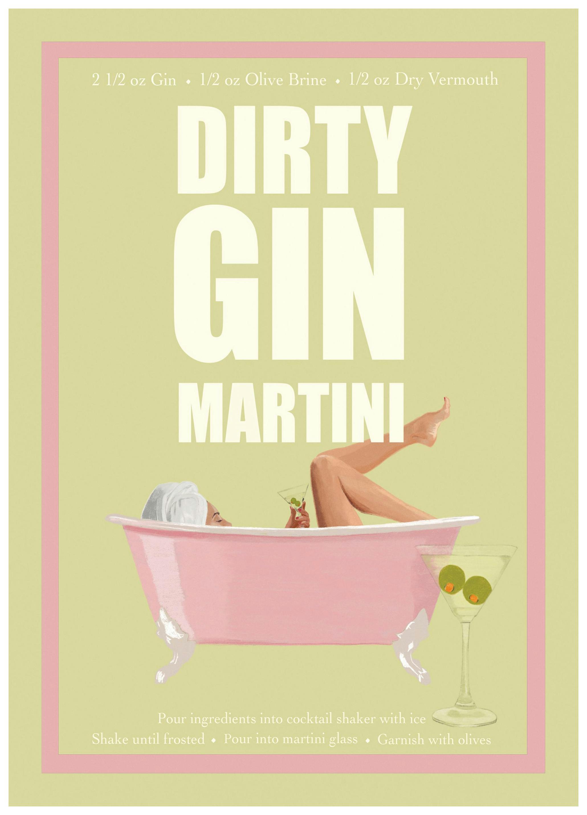 Jenny Liz Rome - Dirty Gin Martini Affiche (30x40 cm) - Jenny Liz Rome
