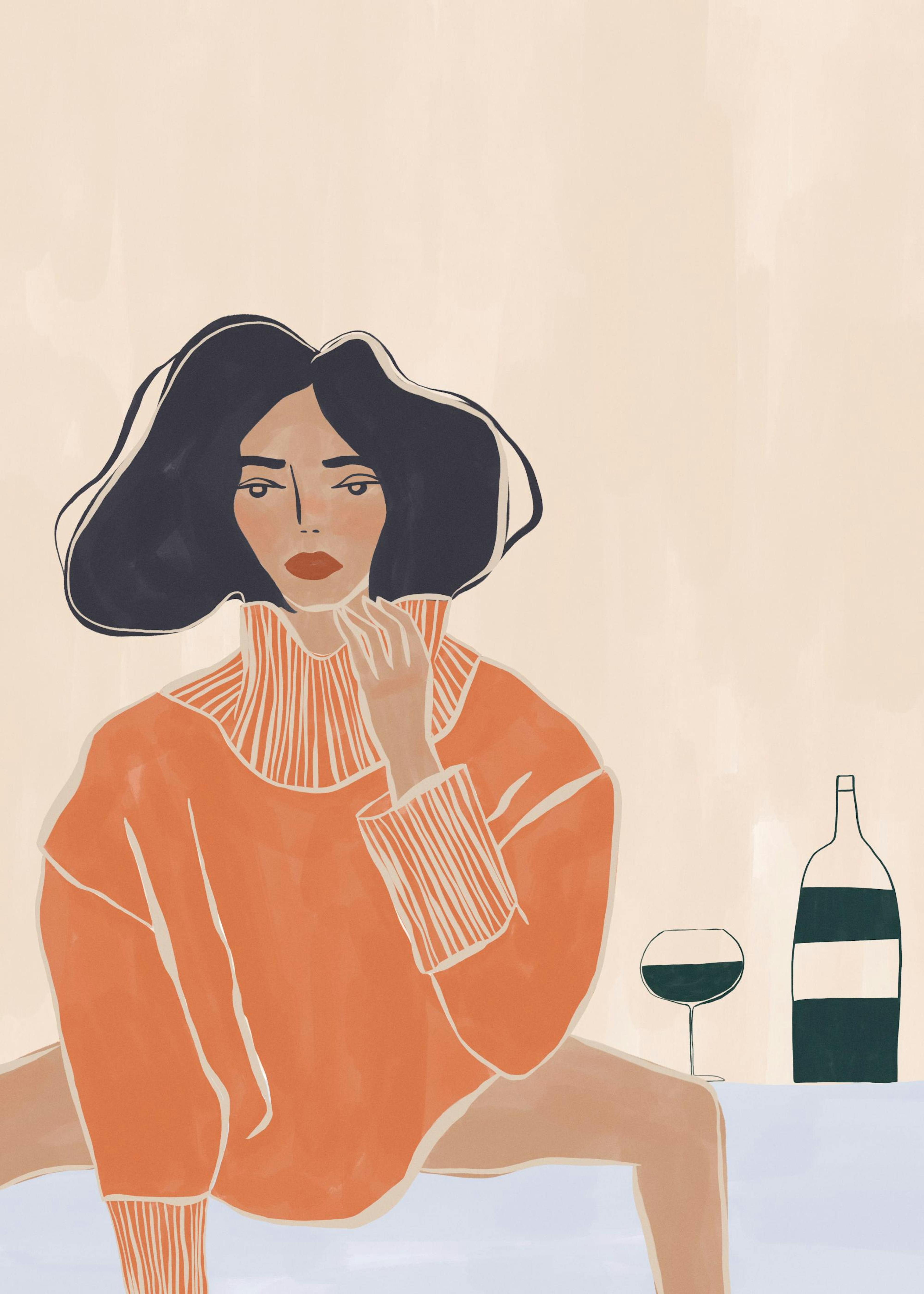 Ivy Green - Woman with Wine Poster 0