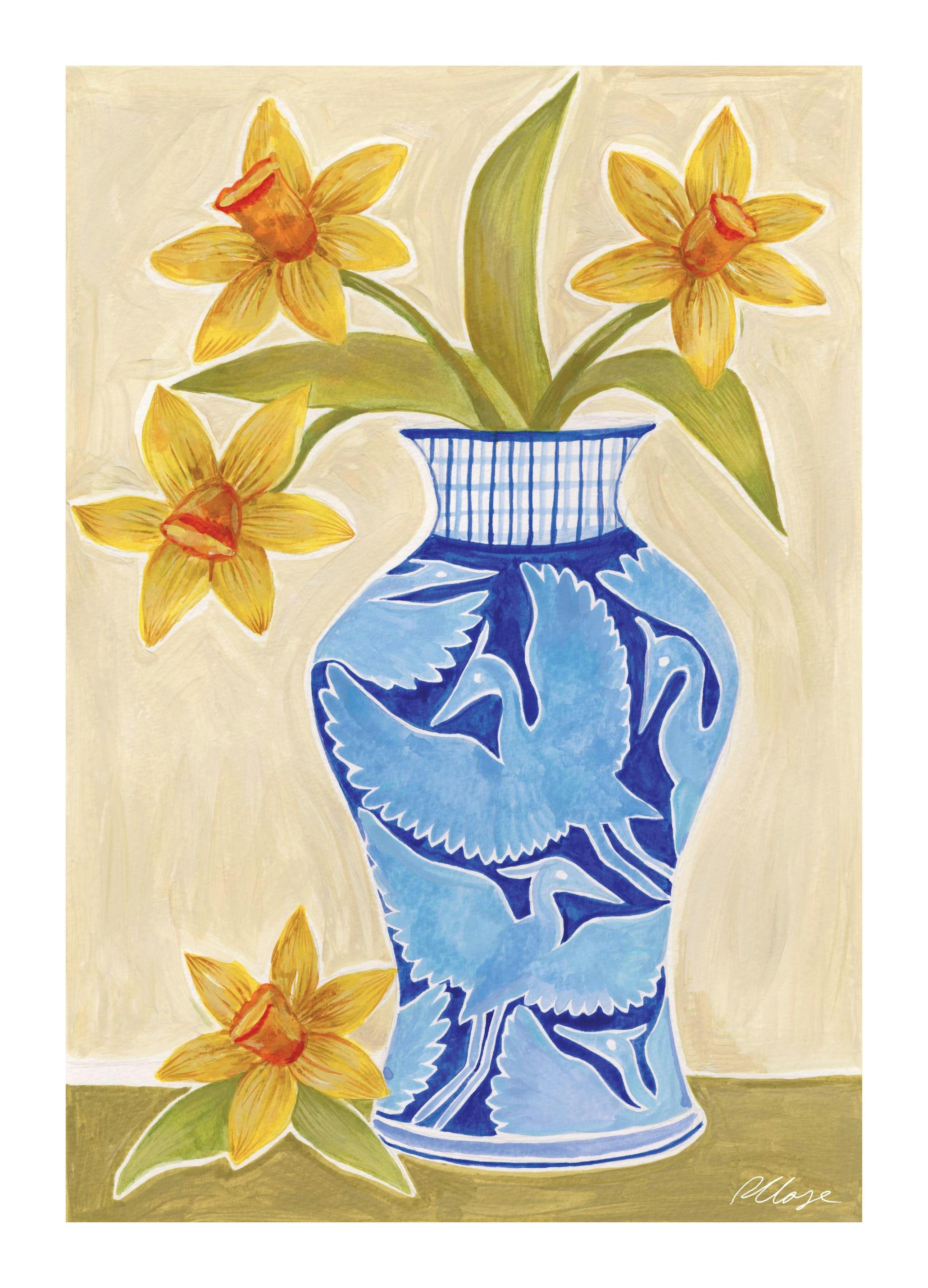 Rosanna Corfe - Daffodil Vase Print (30x40 cm)