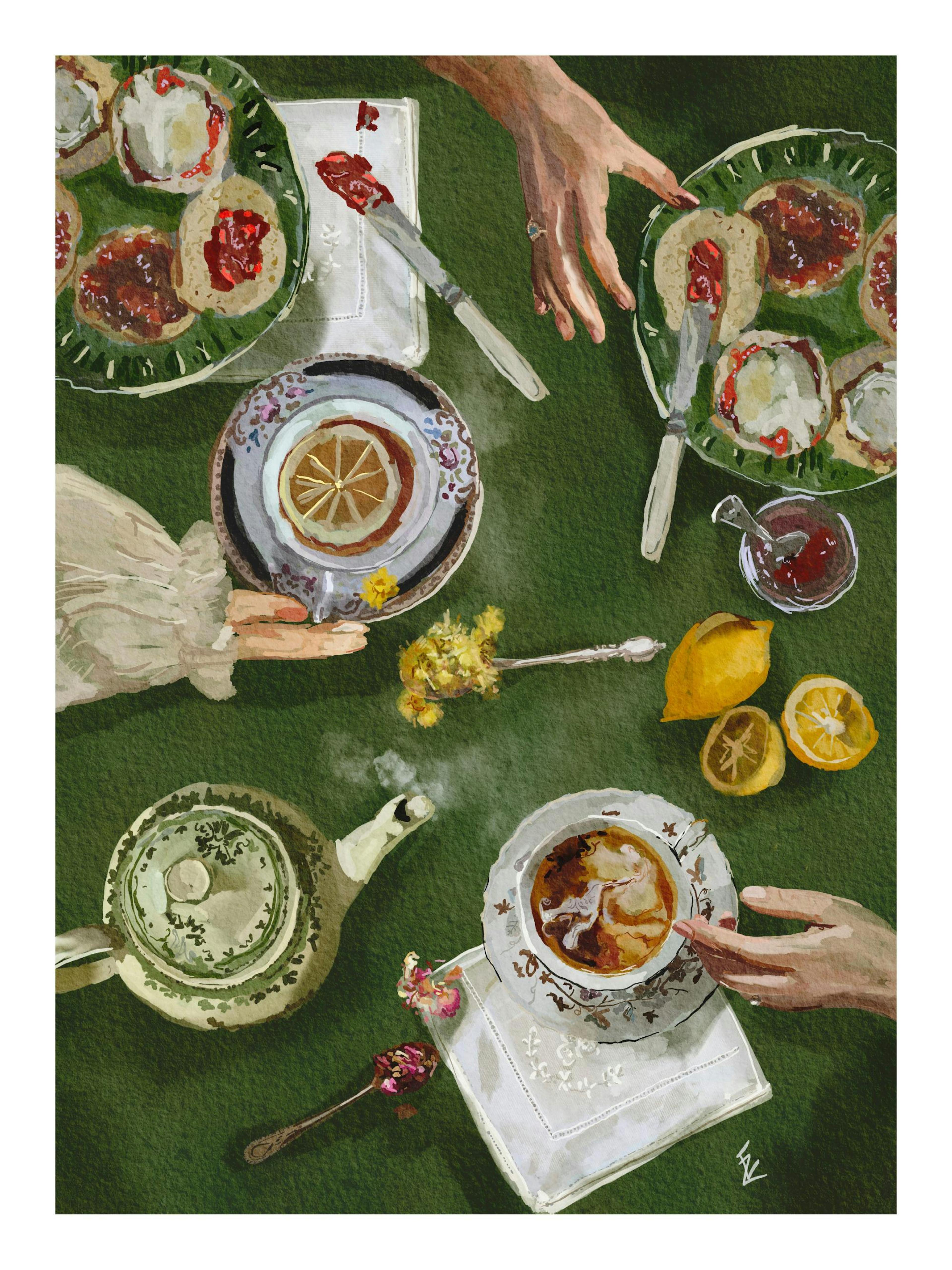 Ekaterina Zagorska - Tea O’Clock Print