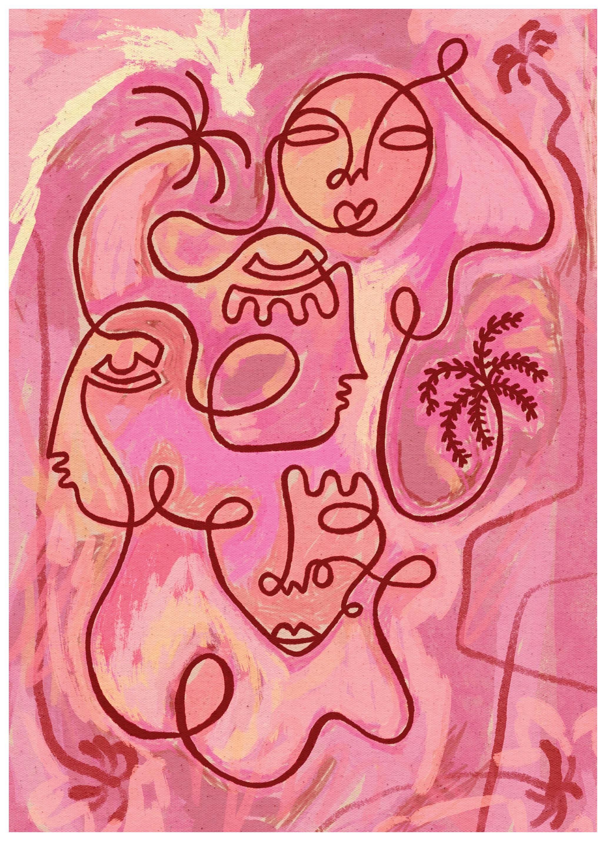 Shatha Al Dafai - Escape to Peace Poster (30x40 cm) - Schilderijen