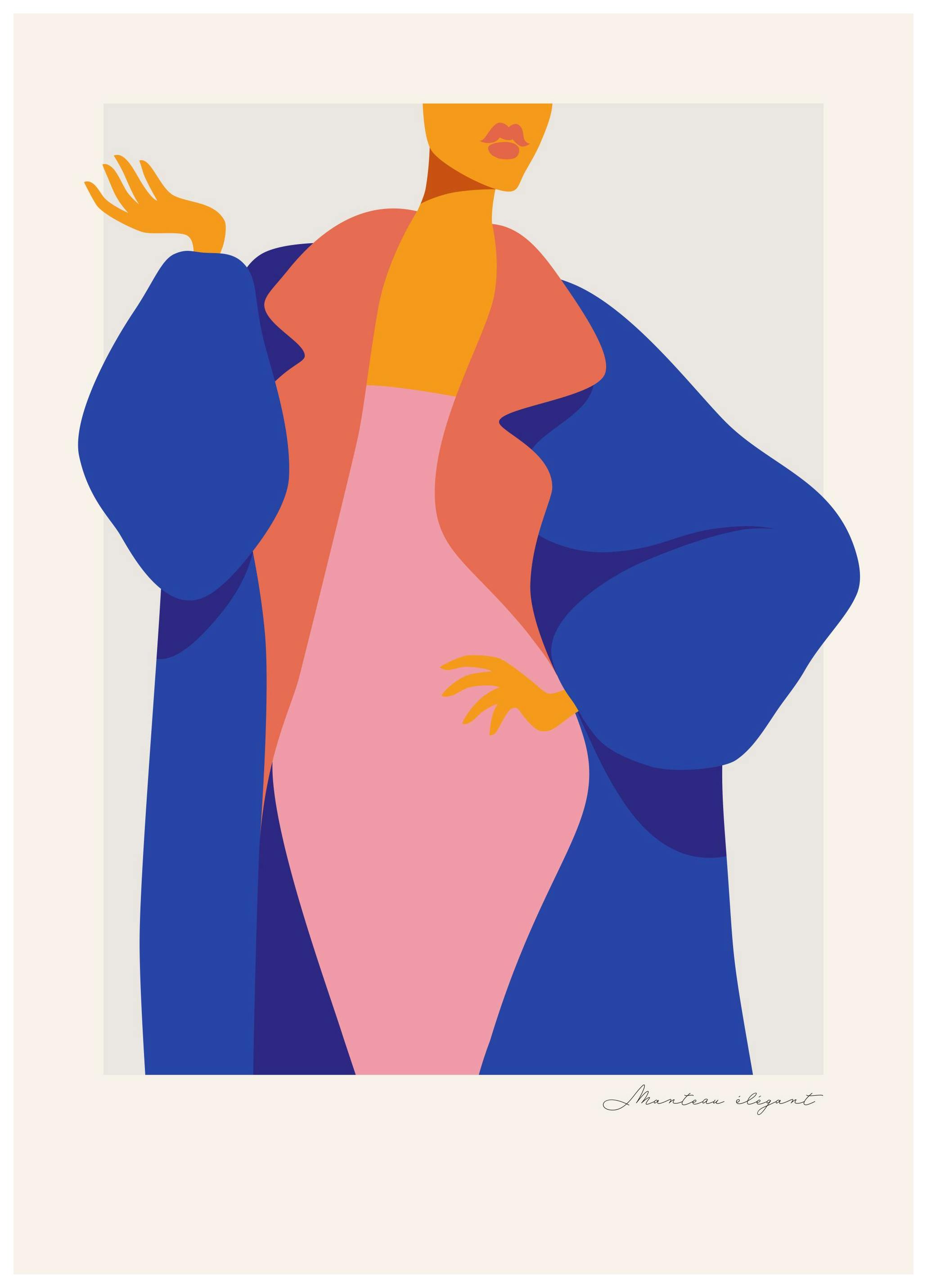 Elegant Coat Poster Affiche (50x70 cm)