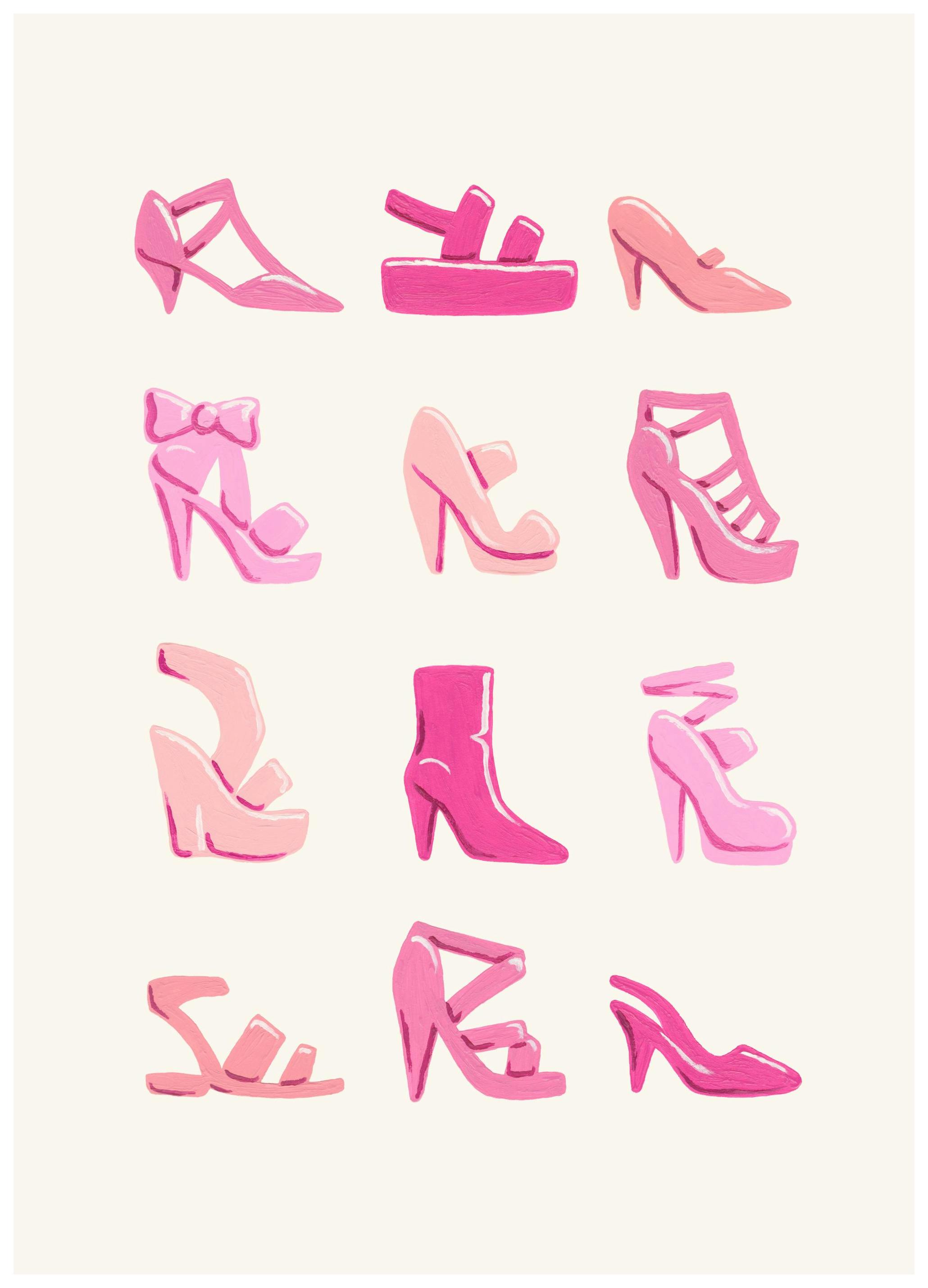 Pink Shoe Collection Poster (21x30 cm)