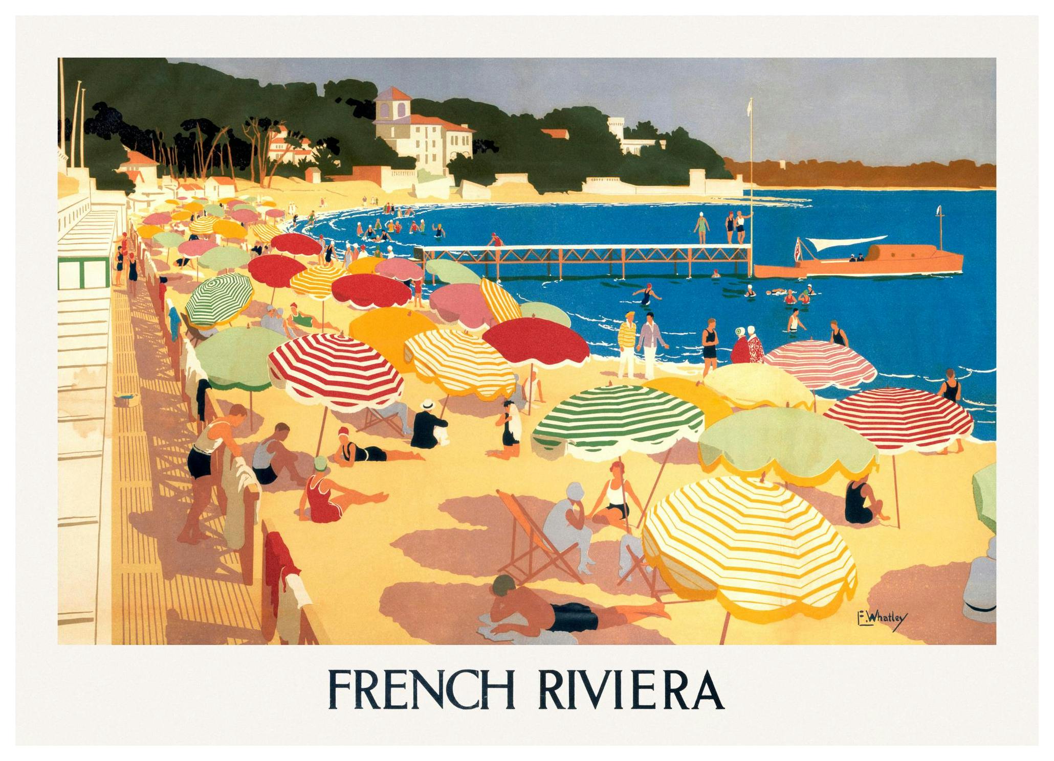 French Riviera Vintage Print (30x40 cm)