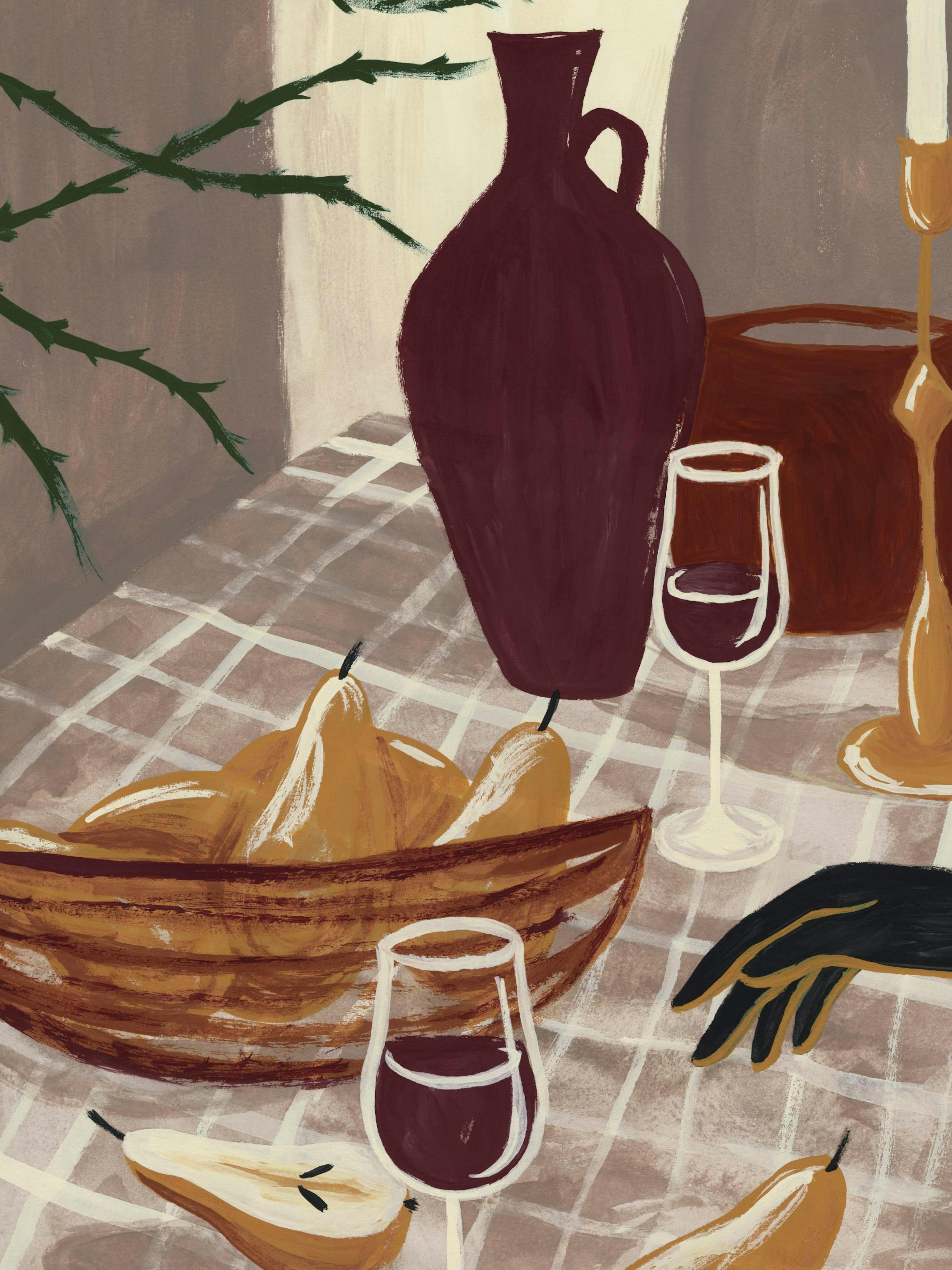 Wine & Pear Still Life Plakat 0