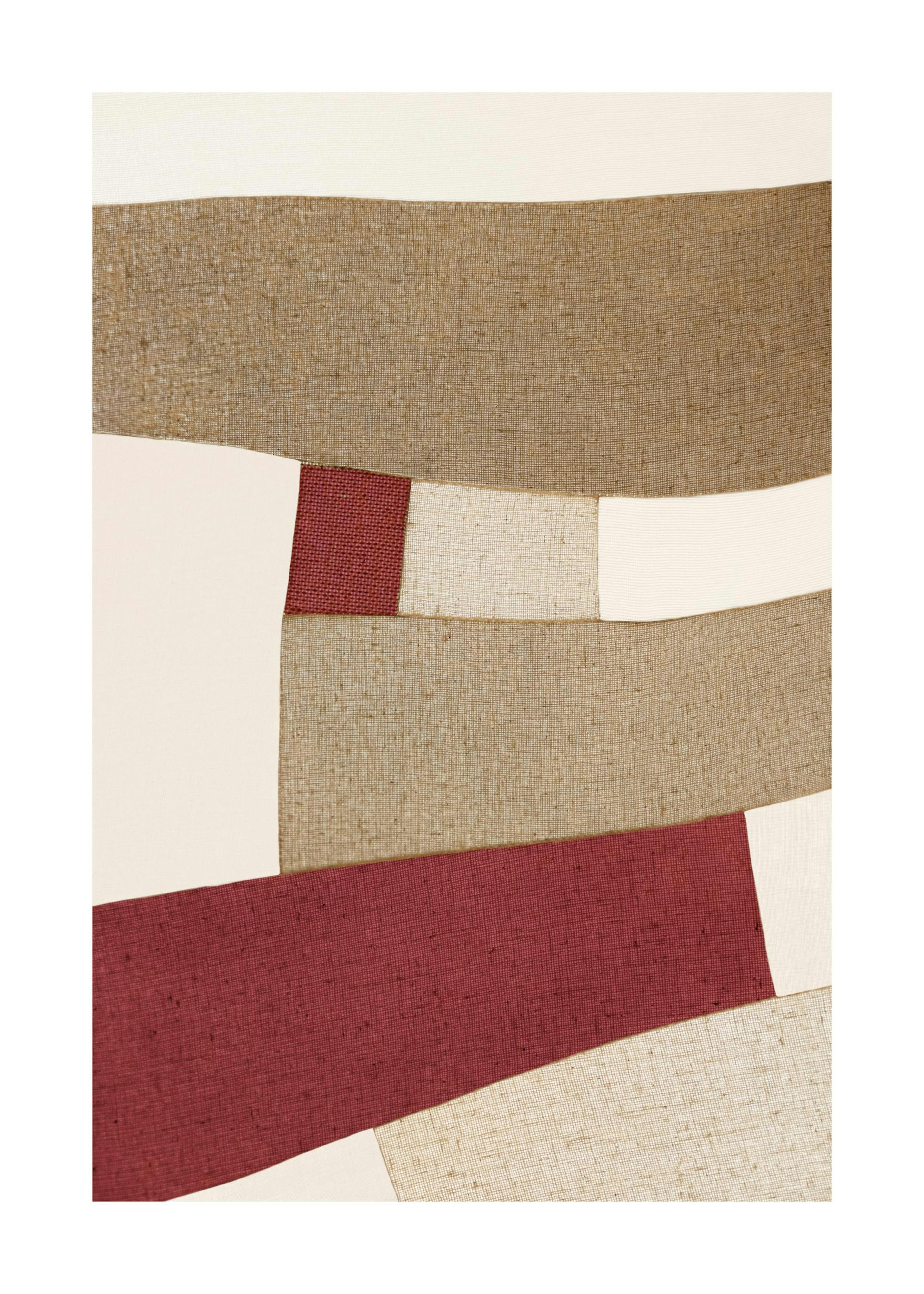 Red and Beige Patchwork Poster