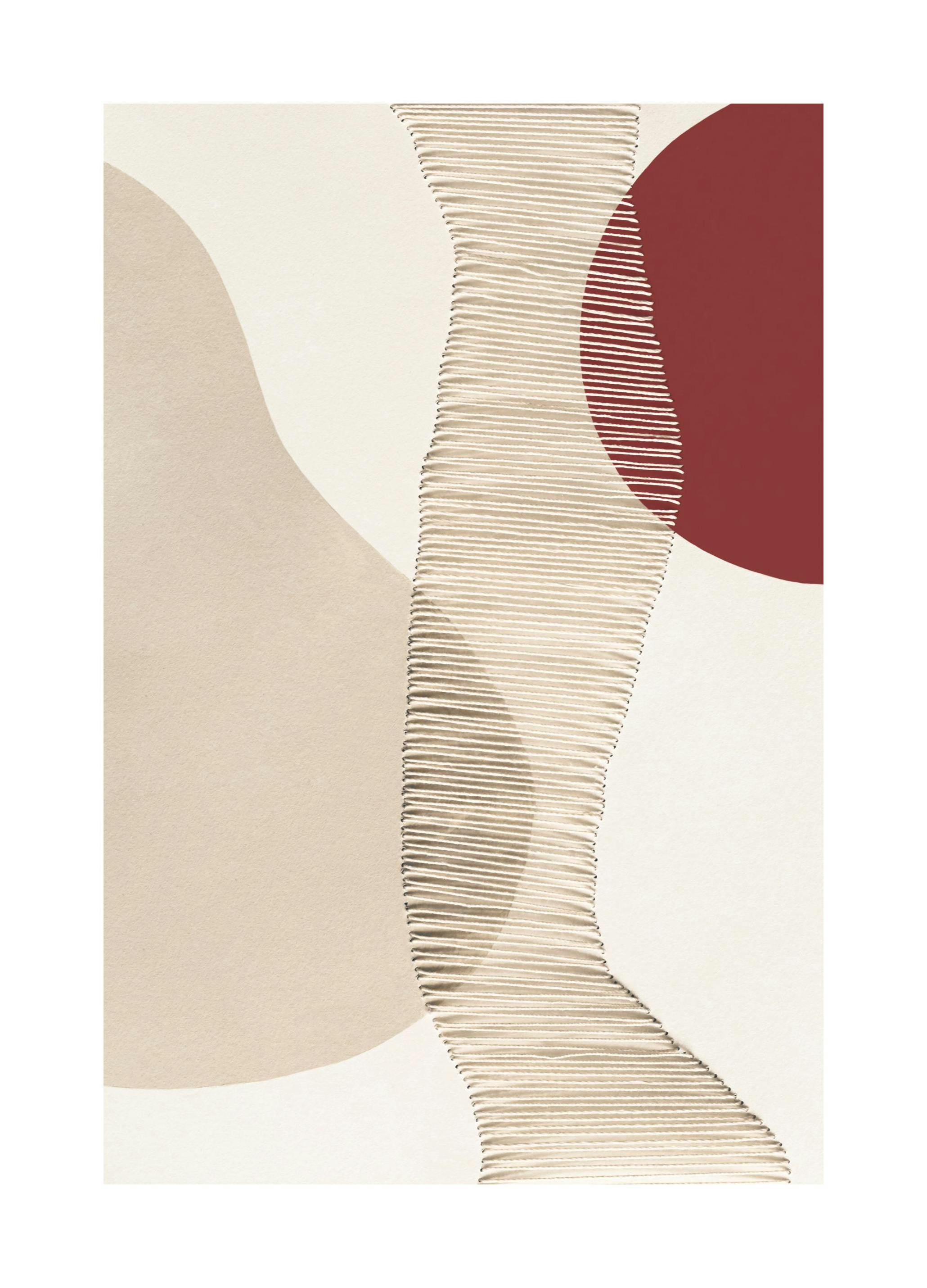 Red and Beige Plakat (50x70 cm)- Sztuka abstrakcyjna