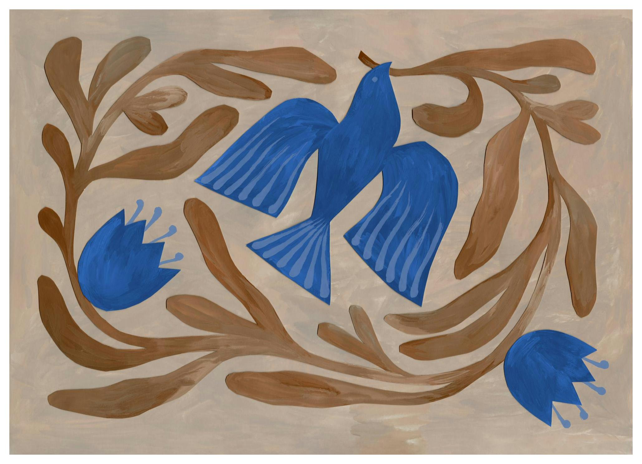 Bird and Branches Poster (30x40 cm) - Schilderijen