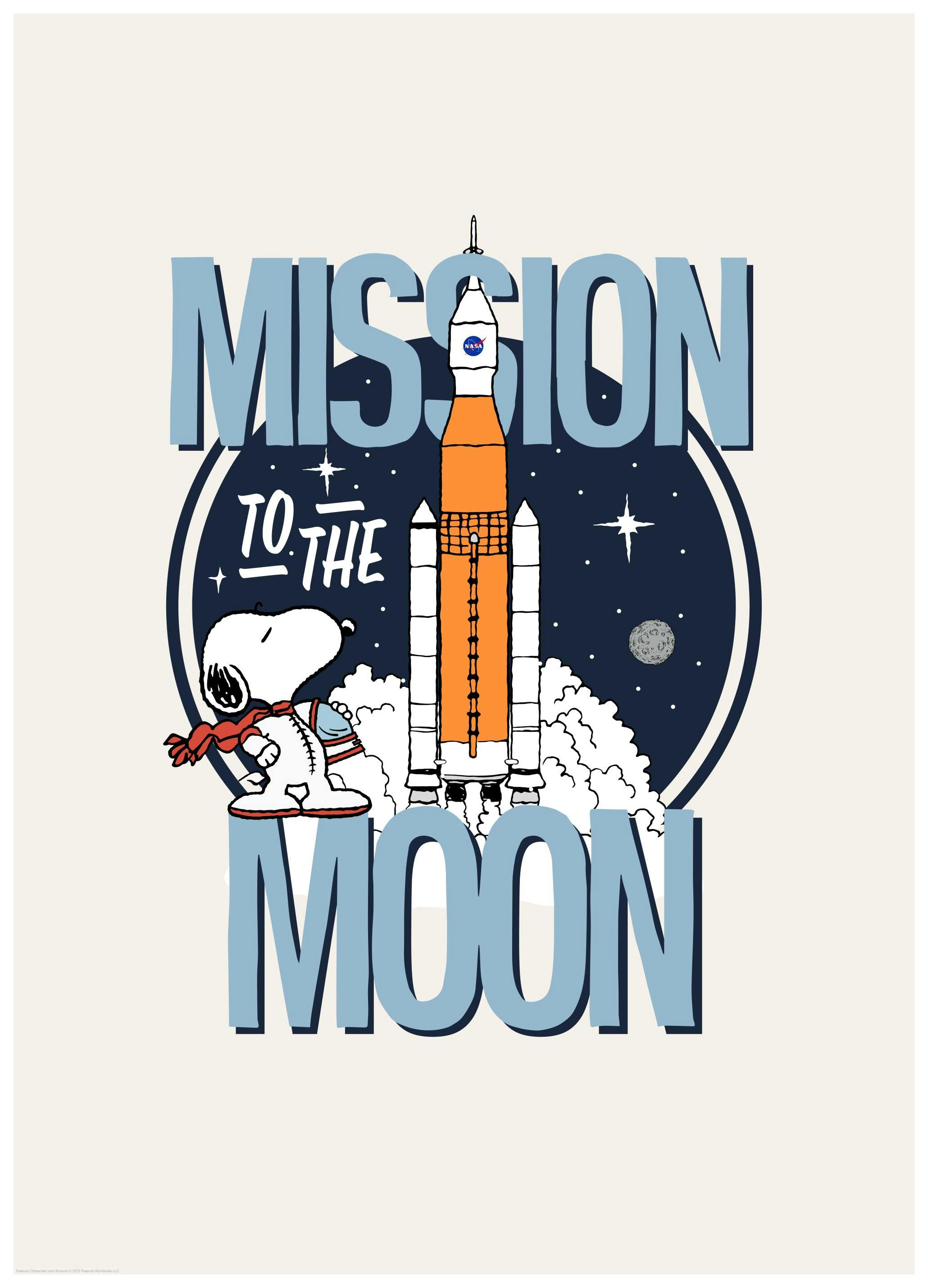 Prints - Snoopy Mission to the Moon Print (30x40 cm) - Snoopy