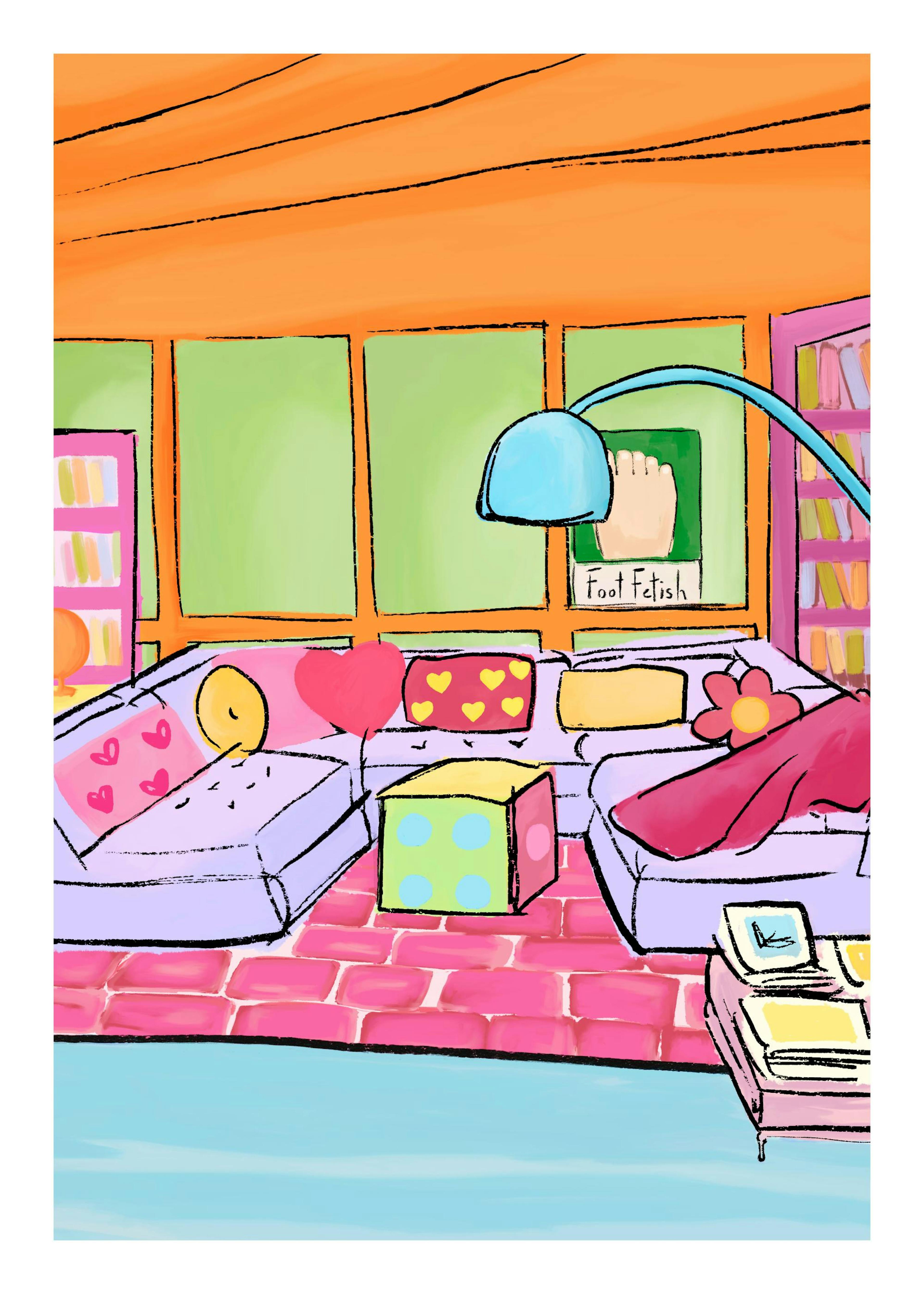 Colorful Living Room Print 0