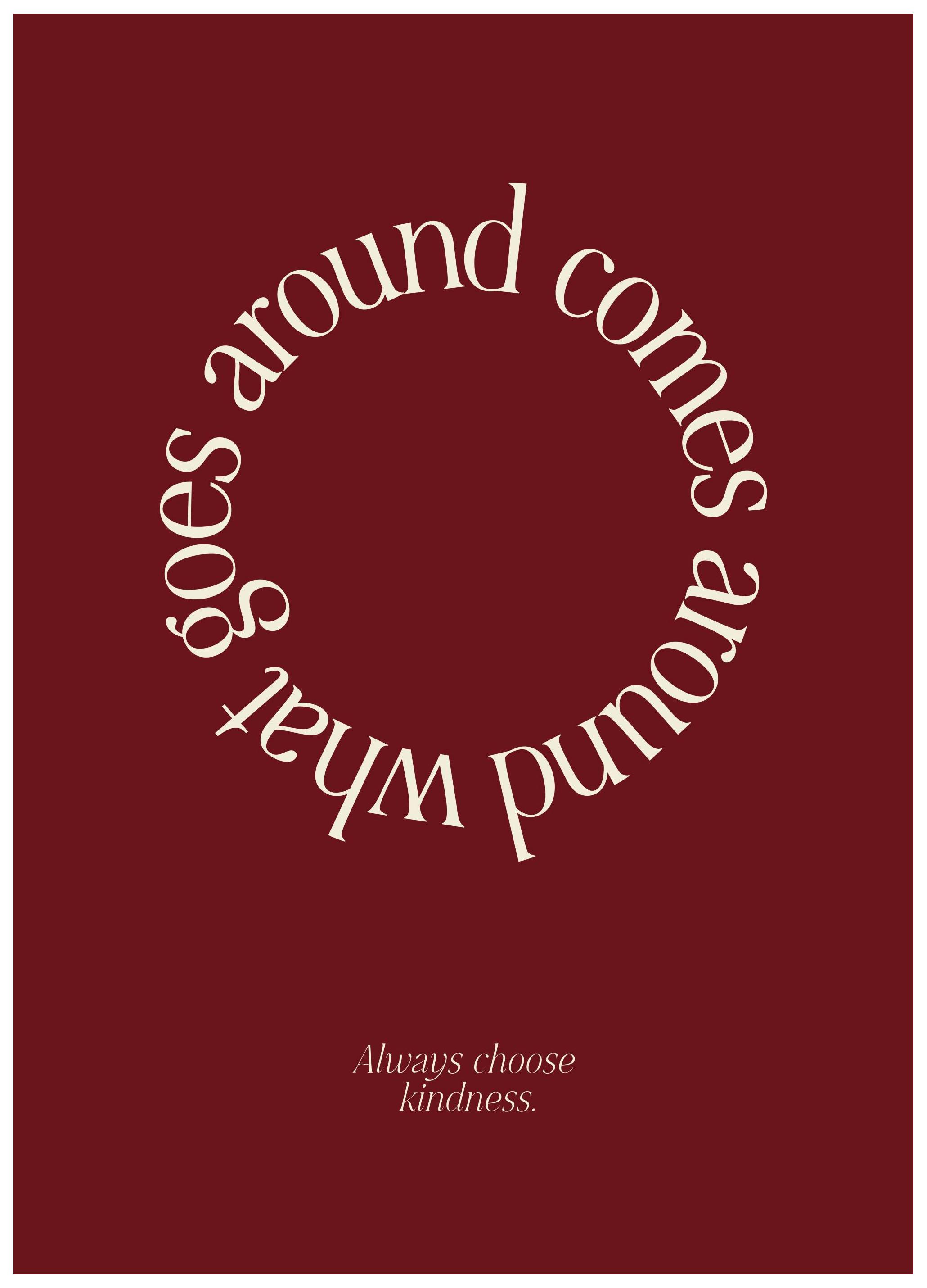 Always Choose Kindness Affiche (30x40 cm) - Affiches typographiques