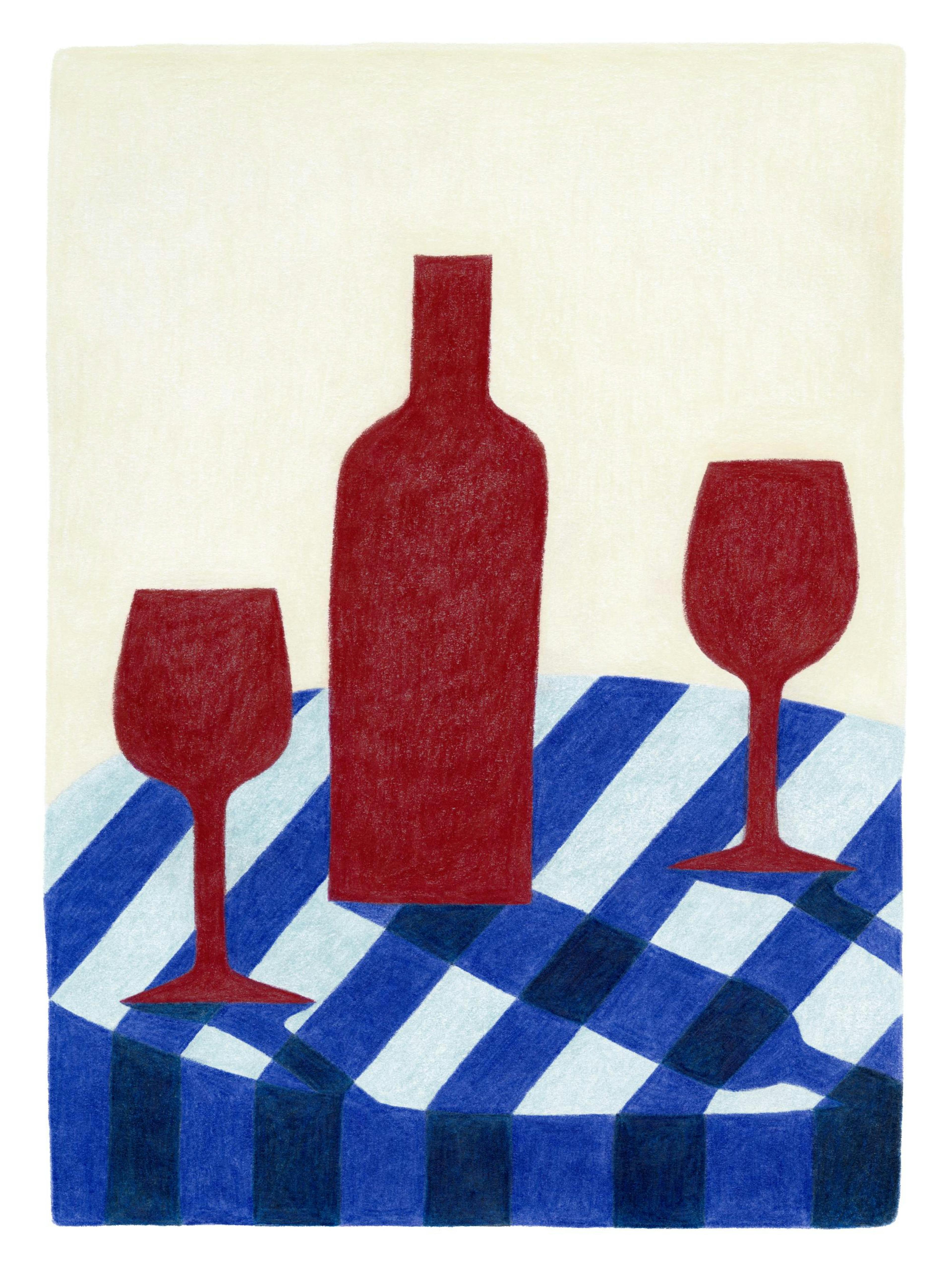 Red Wine for Two Print
