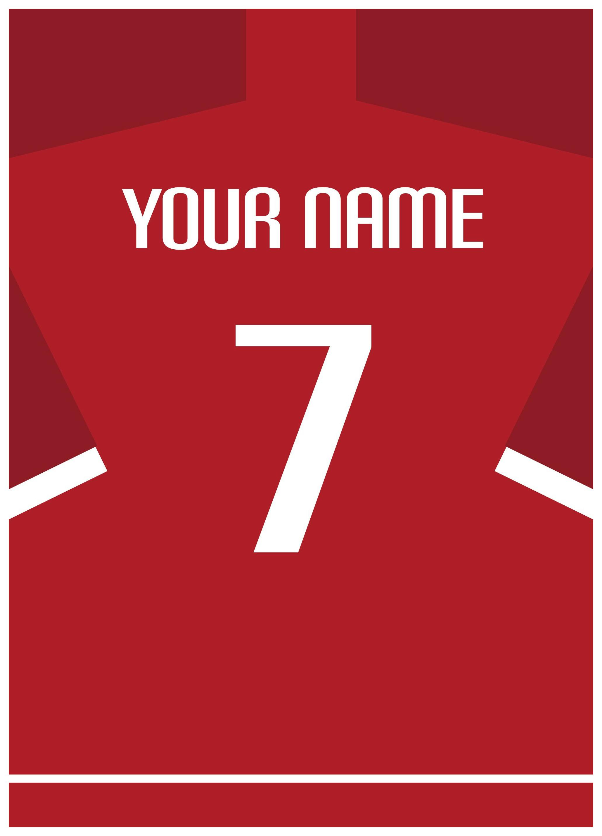 Football Shirt No1 Personal Affiche (30x40 cm) - Affiches personnalisées