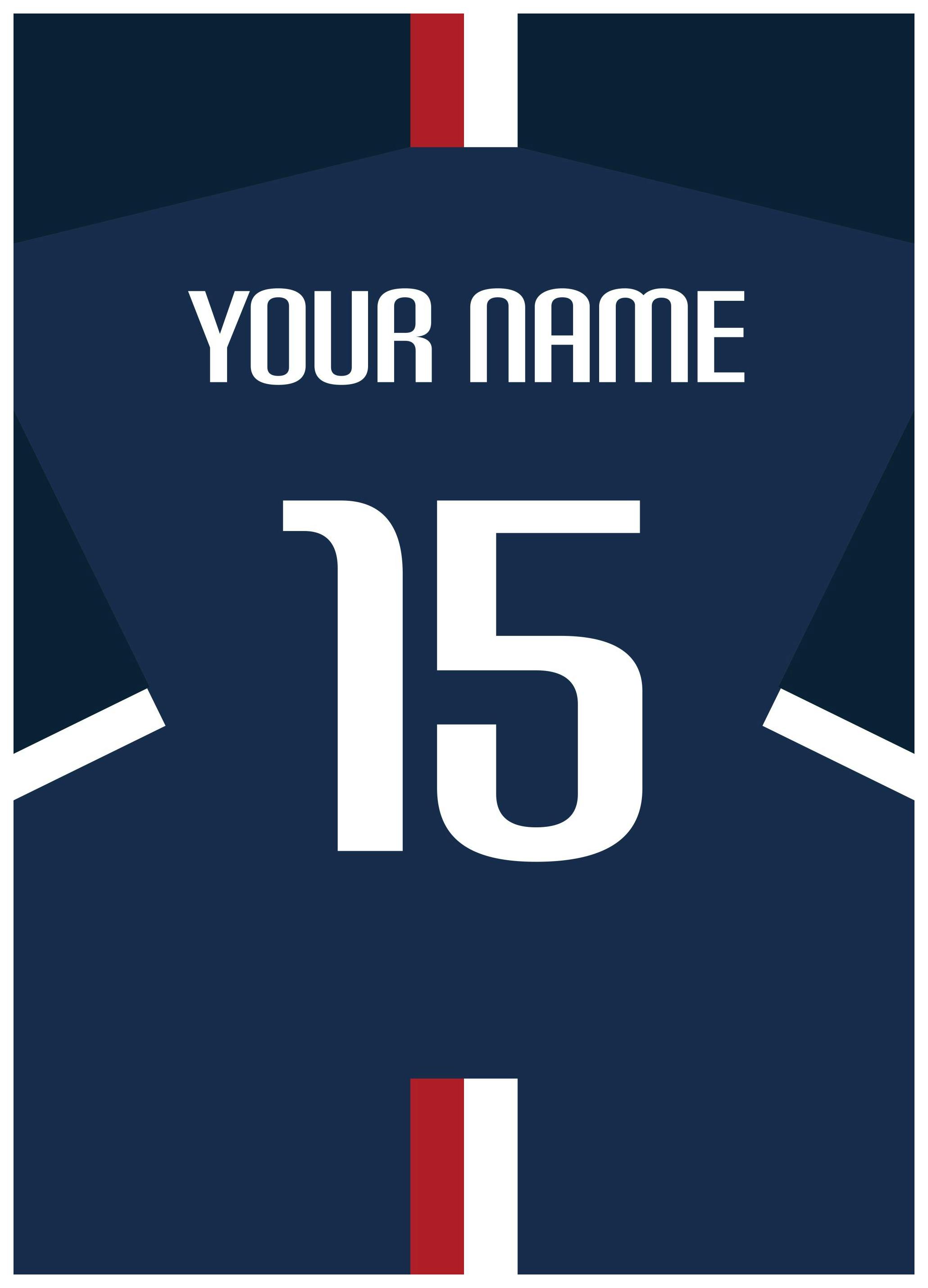 Personliga tavlor Football Shirt No2 Personal Poster (50x70 cm)