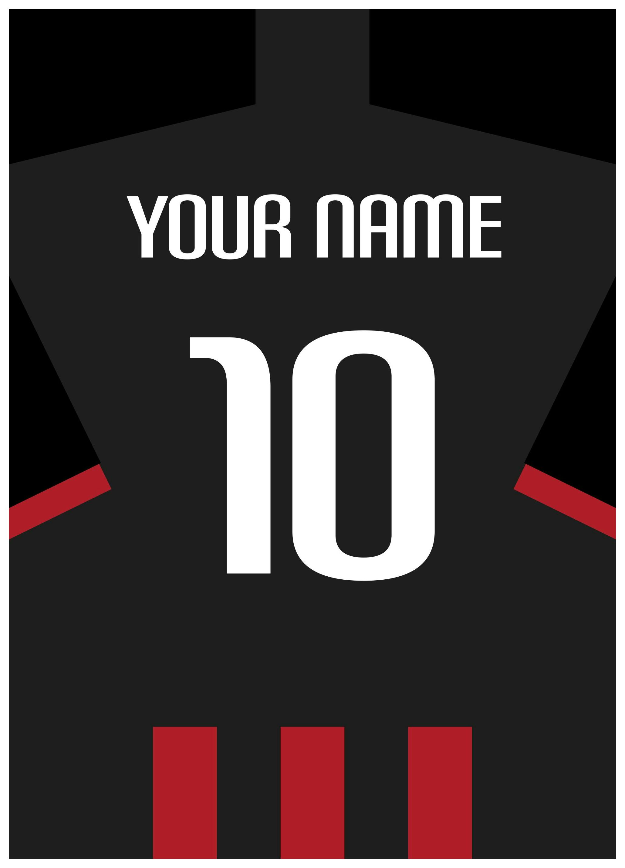 Personliga tavlor Football Shirt No4 Personal Poster (30x40 cm)