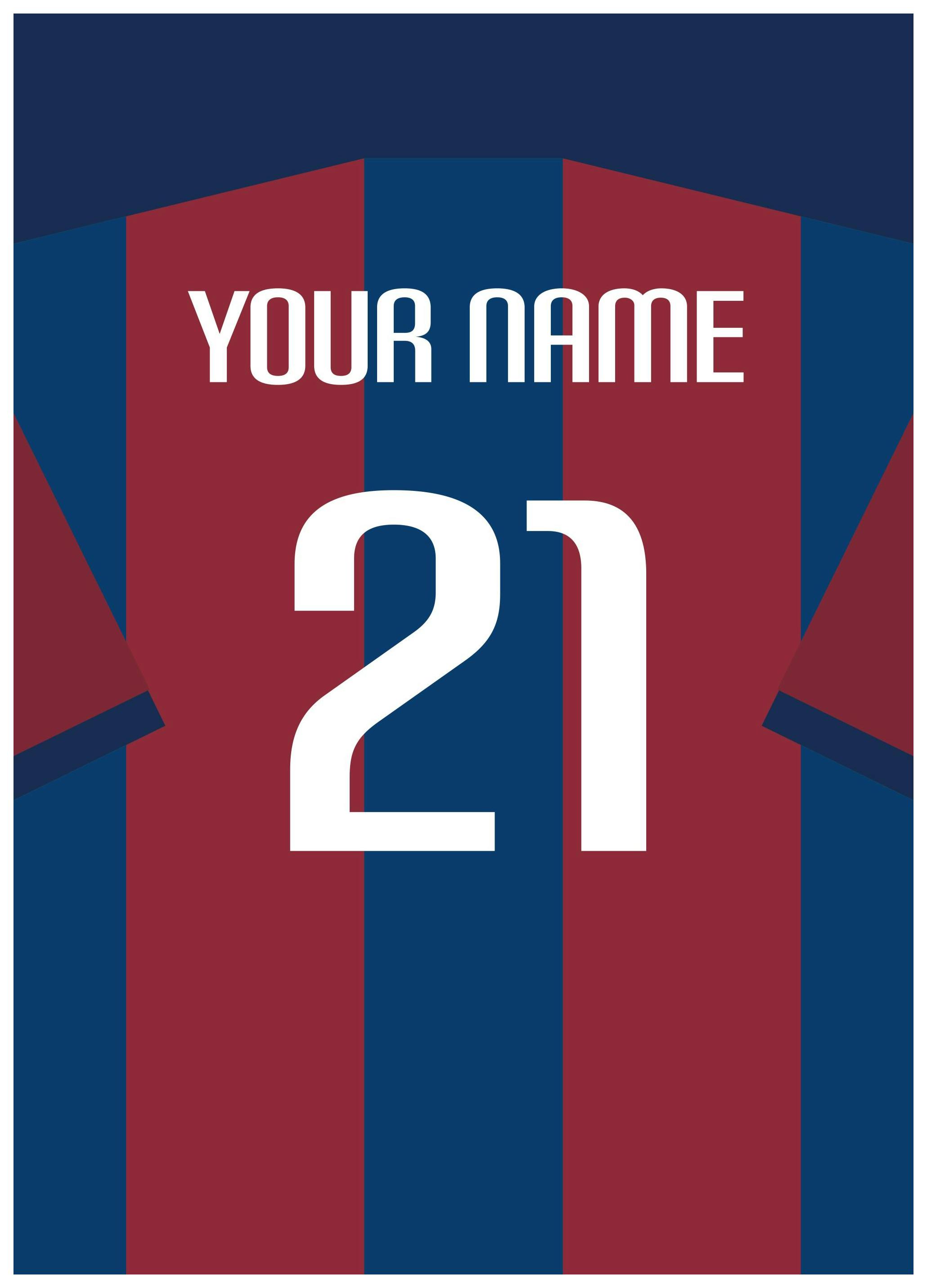 Football Shirt No5 Personal Poster (50x70 cm) - Gepersonaliseerde posters