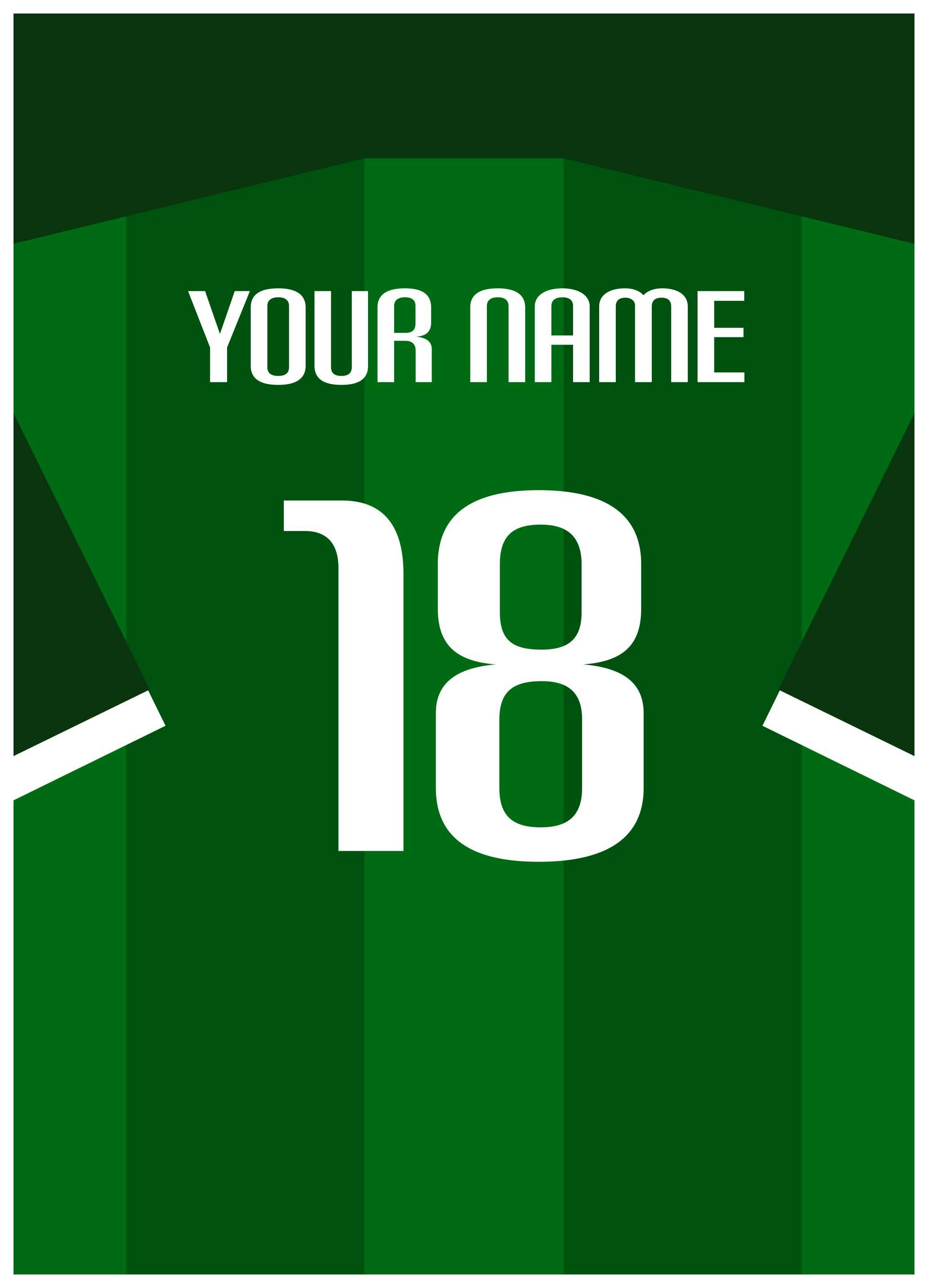 Football Shirt No11 Poster (50x70 cm) - Gepersonaliseerde posters