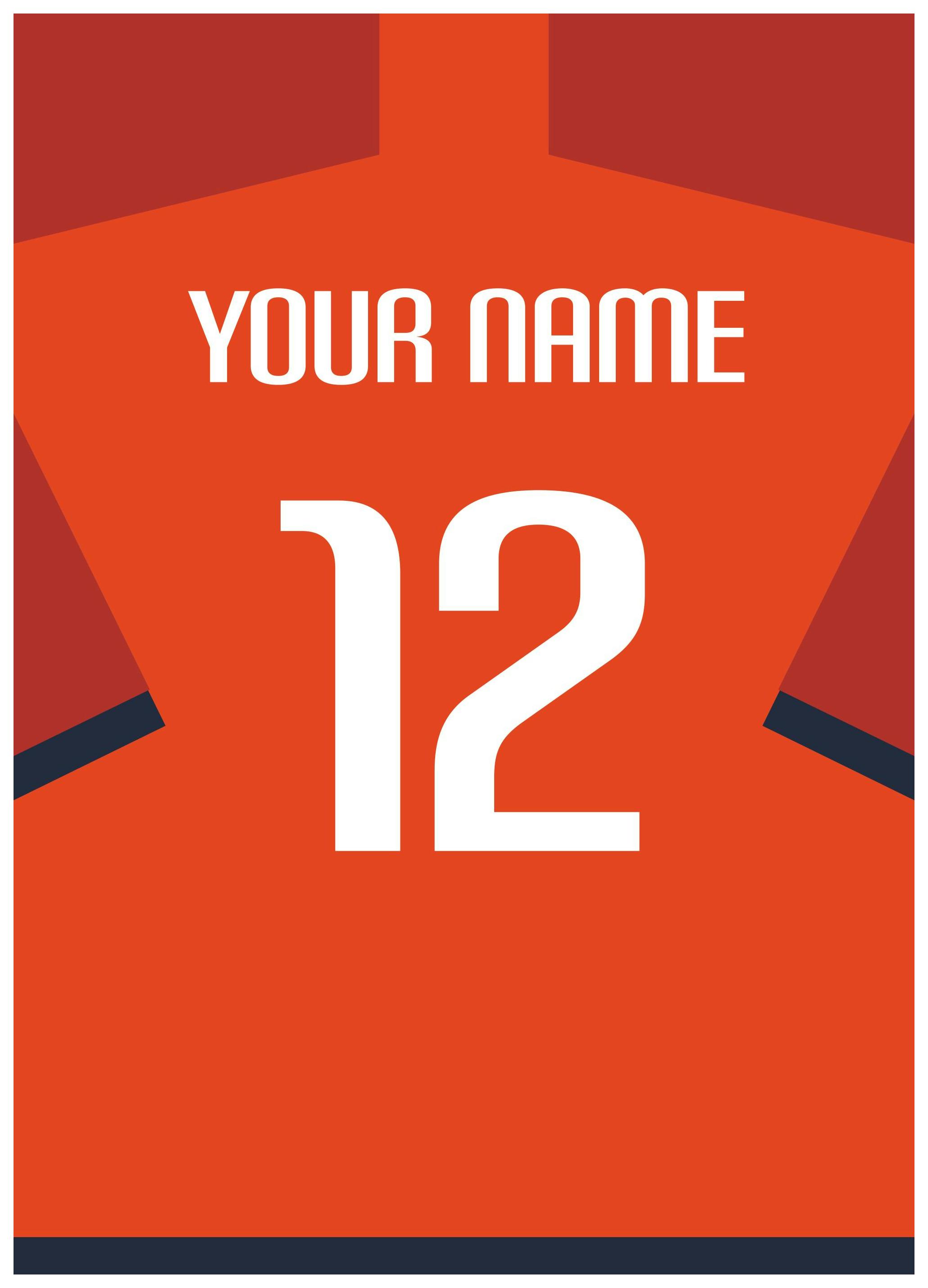 Prints - Football Shirt No12 Poster (50x70 cm) - Personalised prints