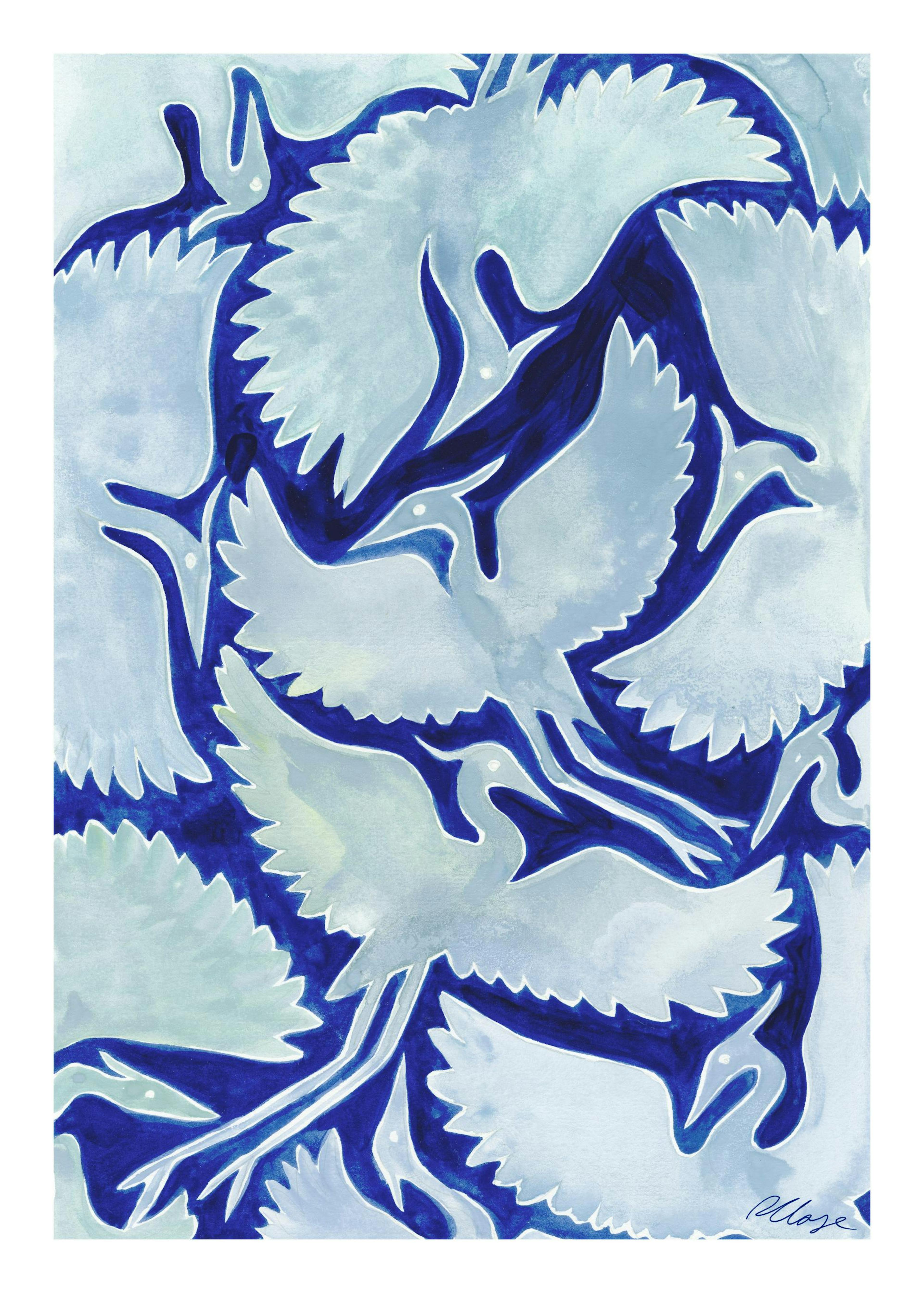 Rosanna Corfe - Blue Herons Poster 0