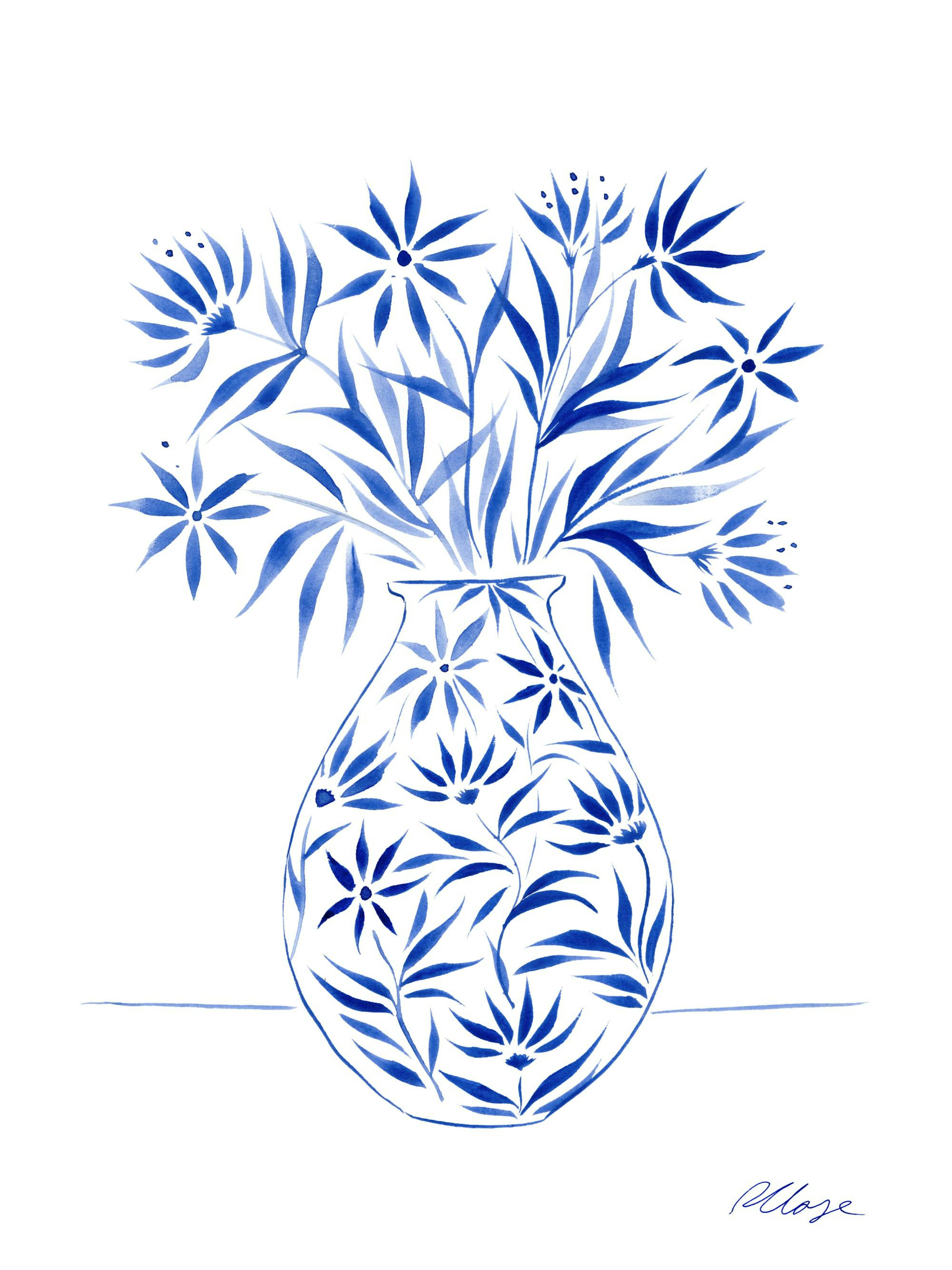 Rosanna Corfe - Blue Blooms Poster
