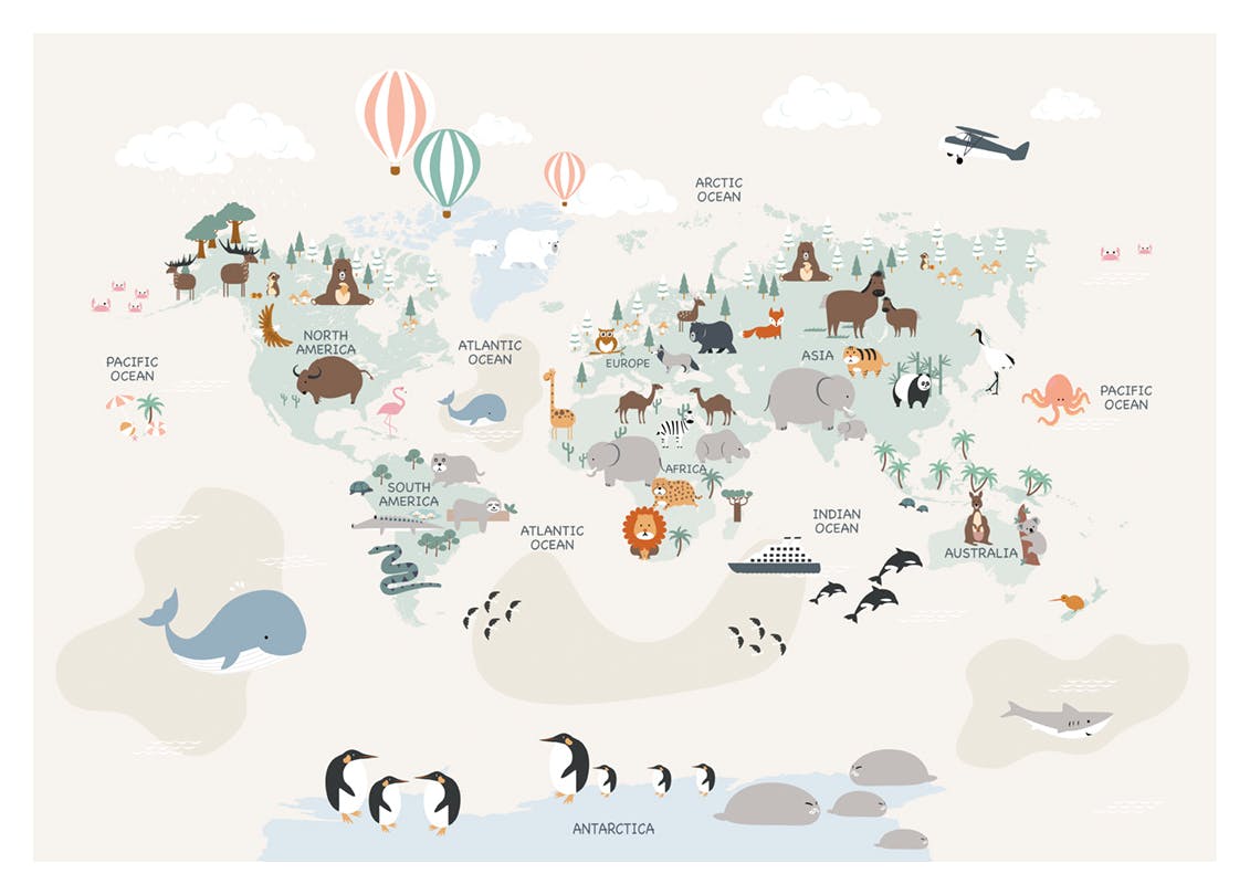 Prints - Animals of the World No2 Print (70x100 cm) - Kids wall art