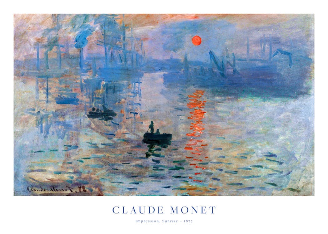 Monet - Impression, Sunrise Plagát 0