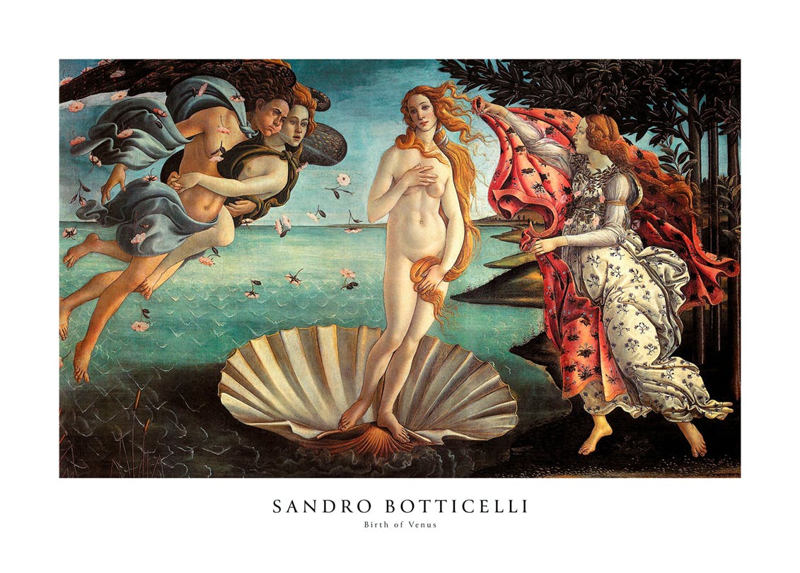 Sandro Botticelli - Birth of Venus Plakat (70x100 cm) - Plakater > Malerier fra kjente kunstnere