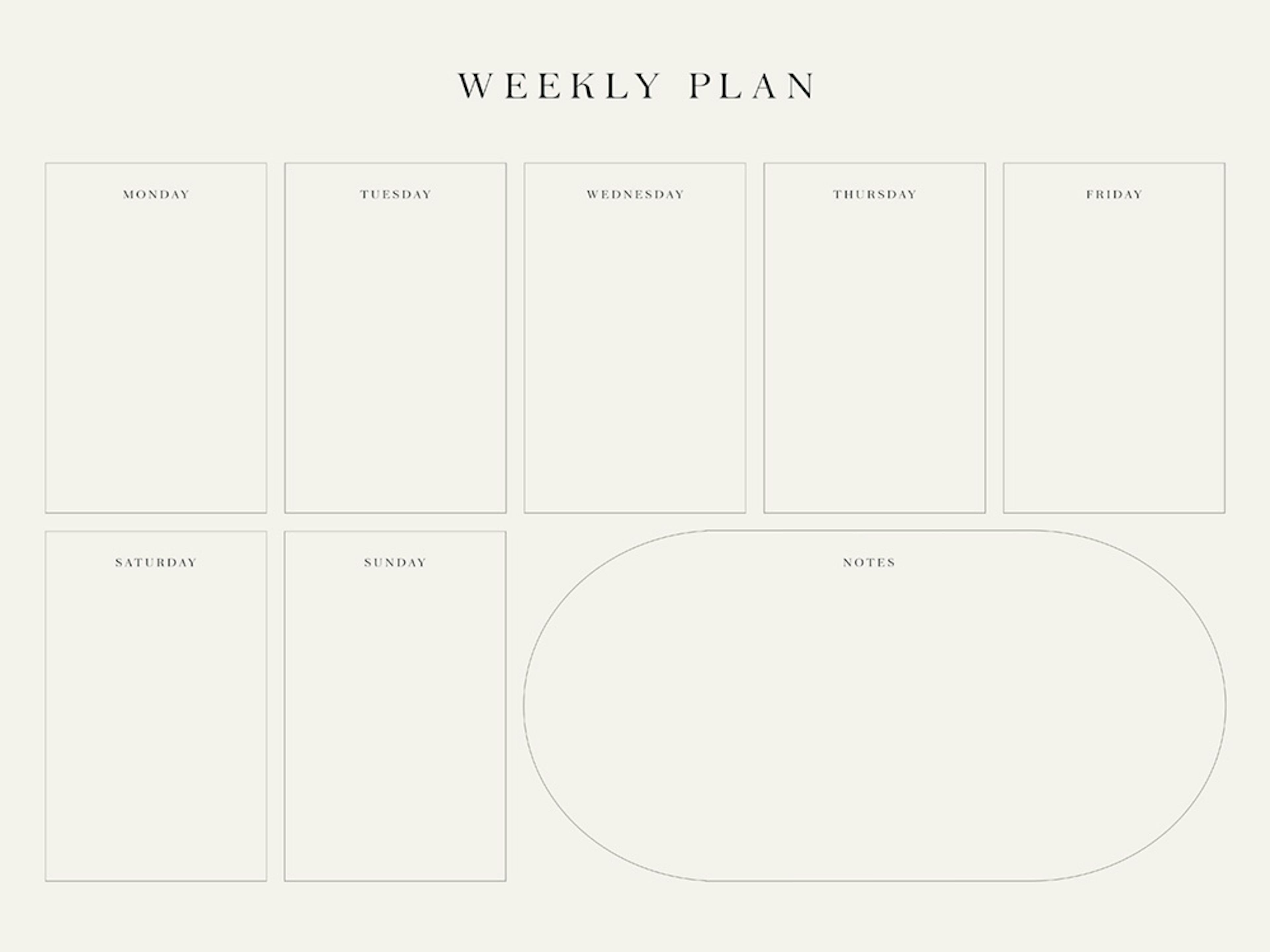 Weekly Planner Beige Plakát