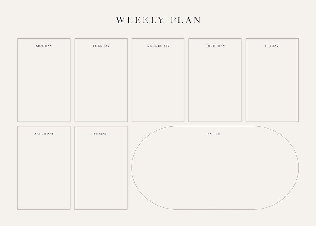 Weekly Planner Beige Print 0