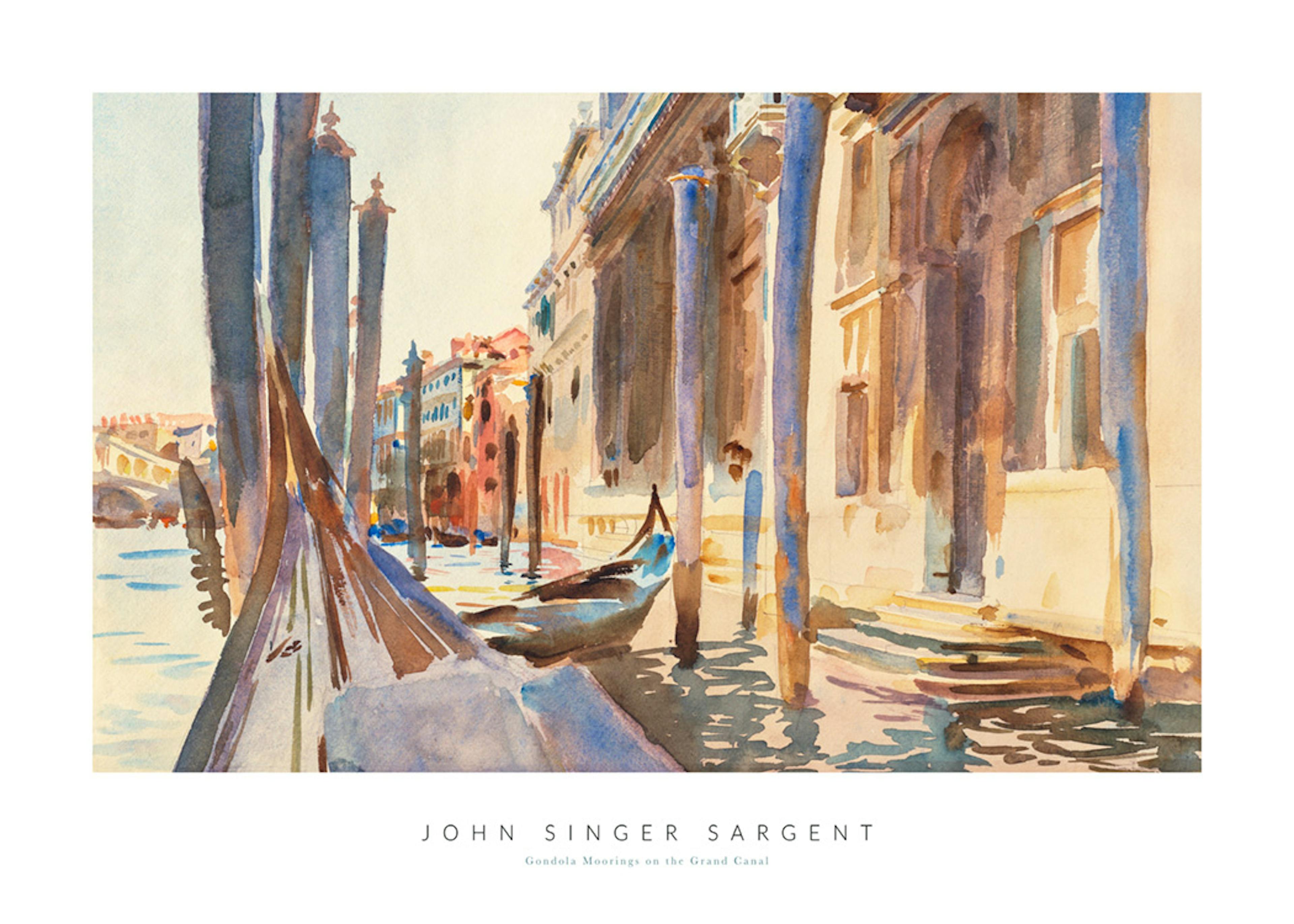 John Singer Sargent - Gondola Moorings on the Grand Canal Plakat 0