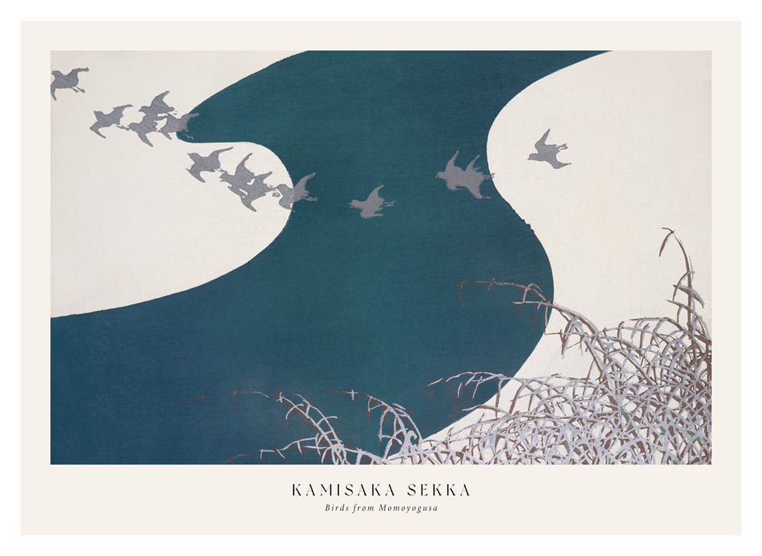 Kamisaka Sekka - Birds from Momoyogusa Poster (30x40 cm)
