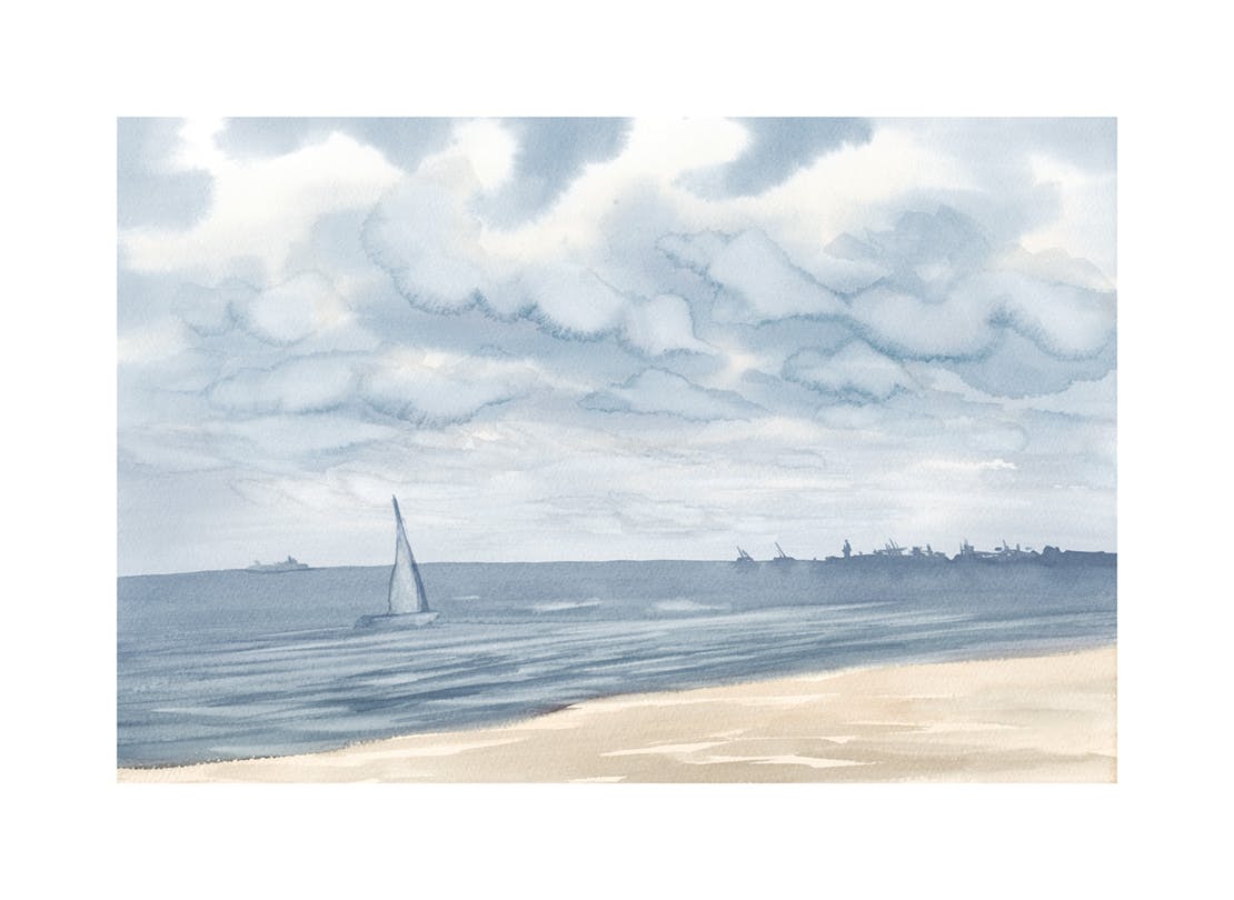 Watercolor Seascape Plakat (50x70 cm)- Obrazy akwarelowe
