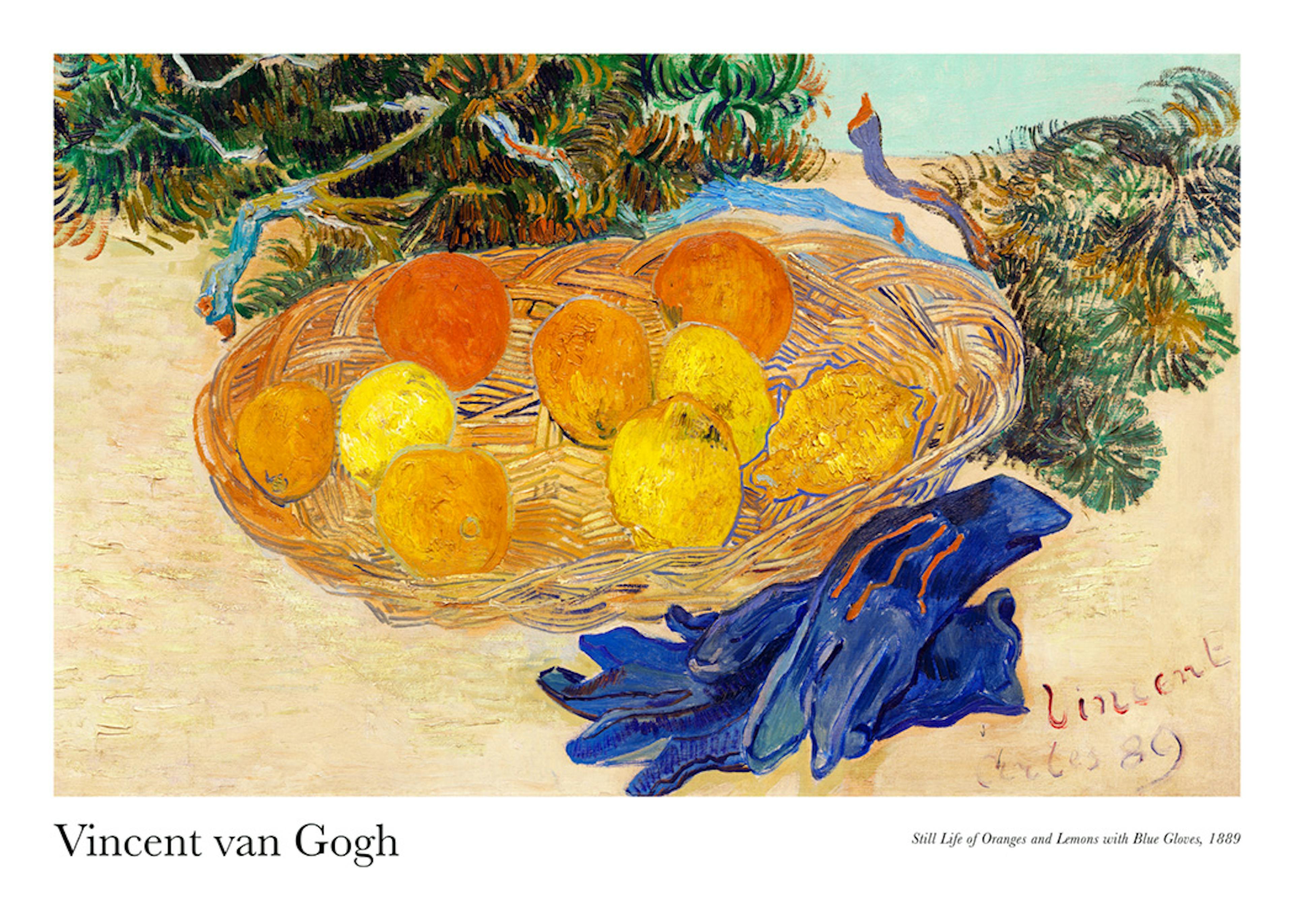 Van Gogh - Still Life of Oranges and Lemons with Blue Gloves Poster