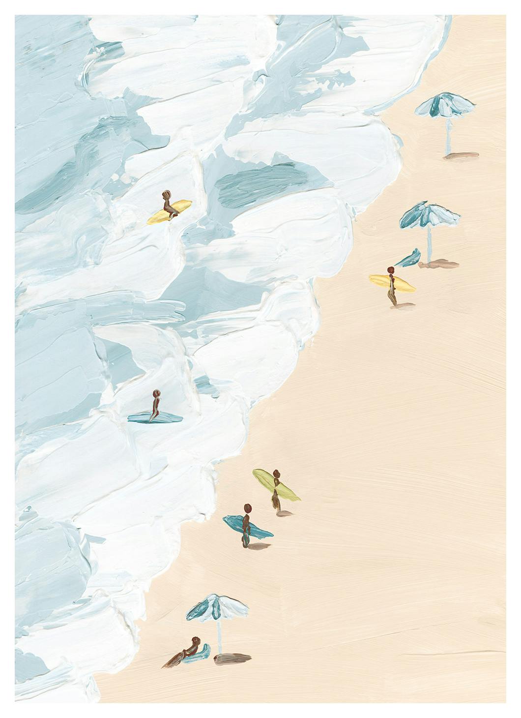 Surfer Beach Plakat (50x70 cm) - Plakater > Kunstplakater > Malerier