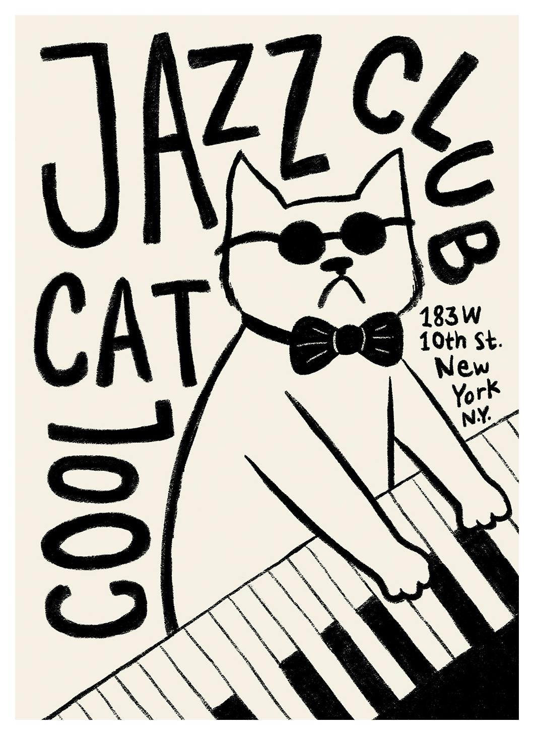 Cool Cat Jazz Club Poster (30x40 cm)