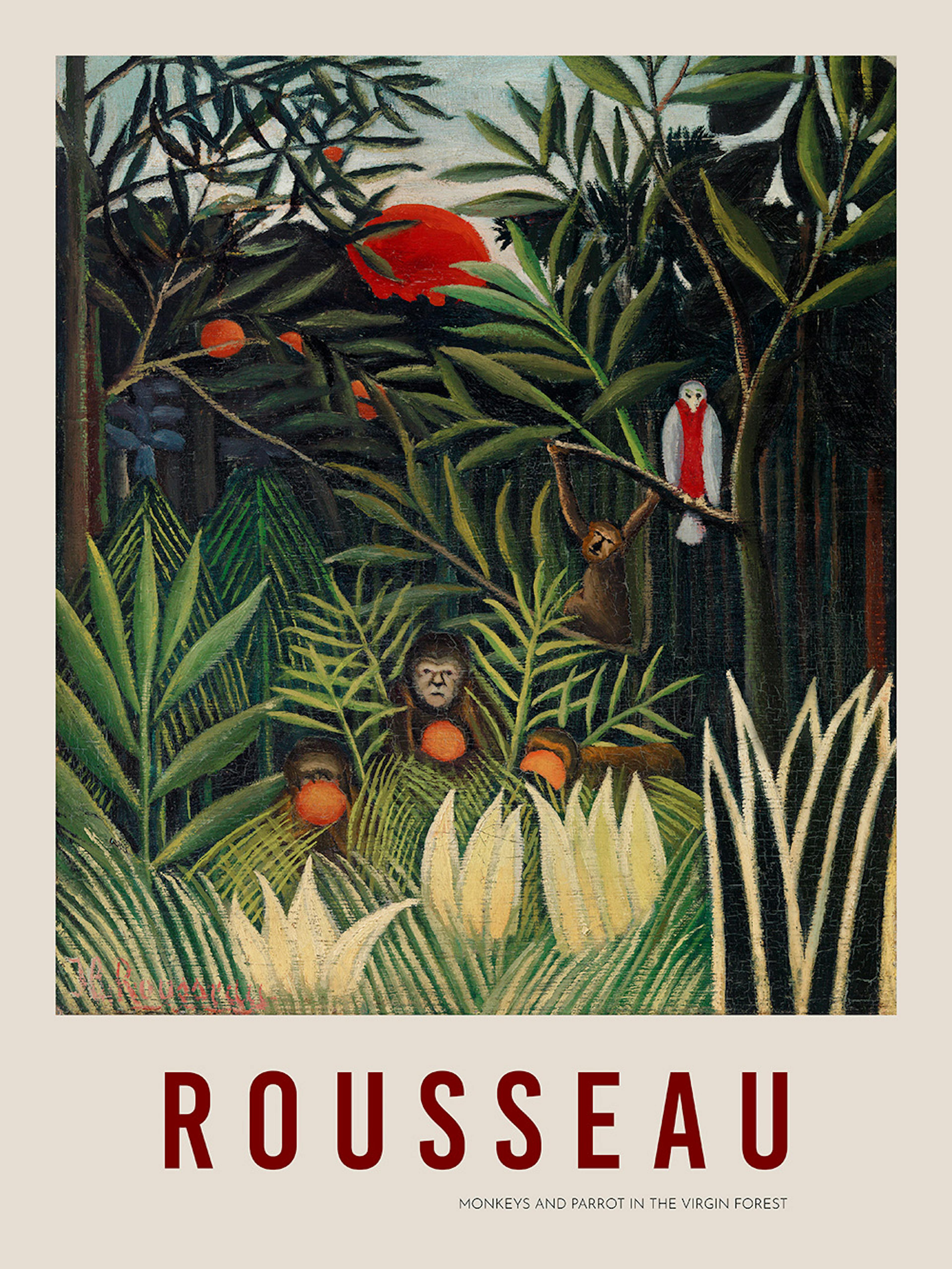 Rousseau - Monkeys and Parrot in the Virgin Forest Print