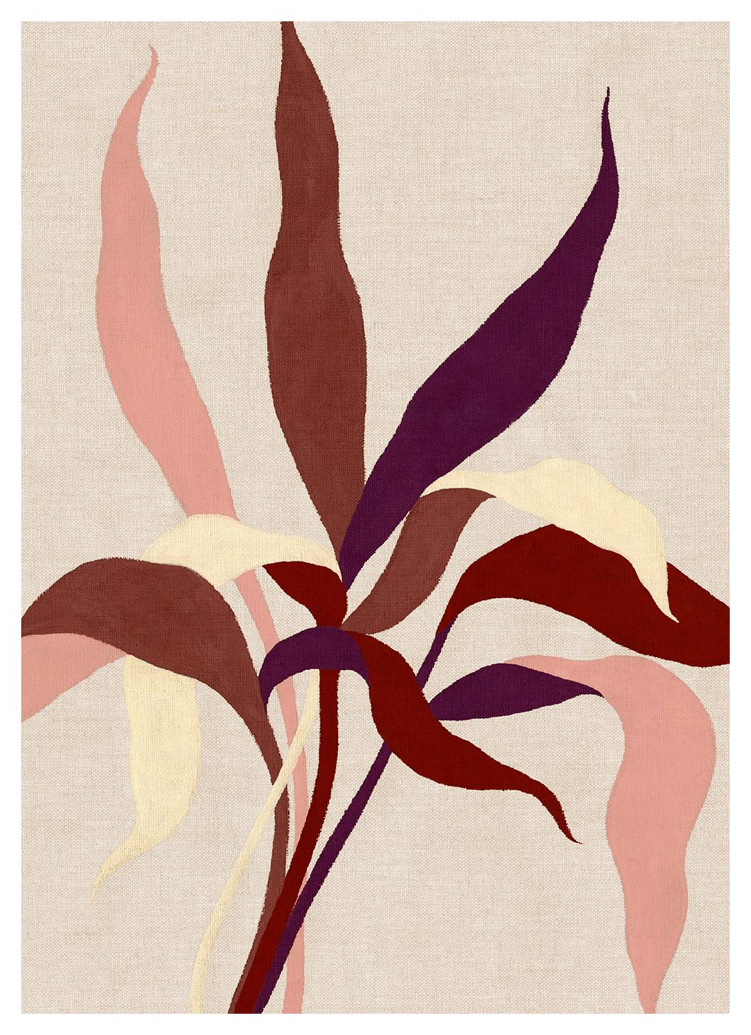 Linen Leaves Poster (21x30 cm) - Illustraties