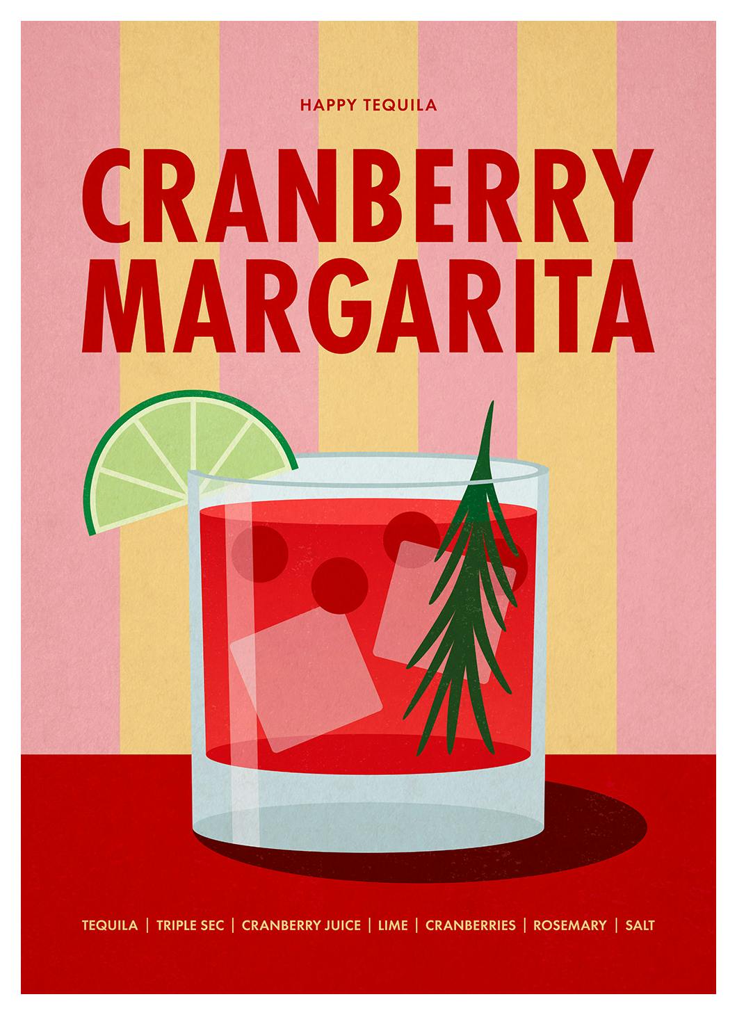 Cranberry Margarita Affiche (13x18 cm) - Affiches de vins & cocktails