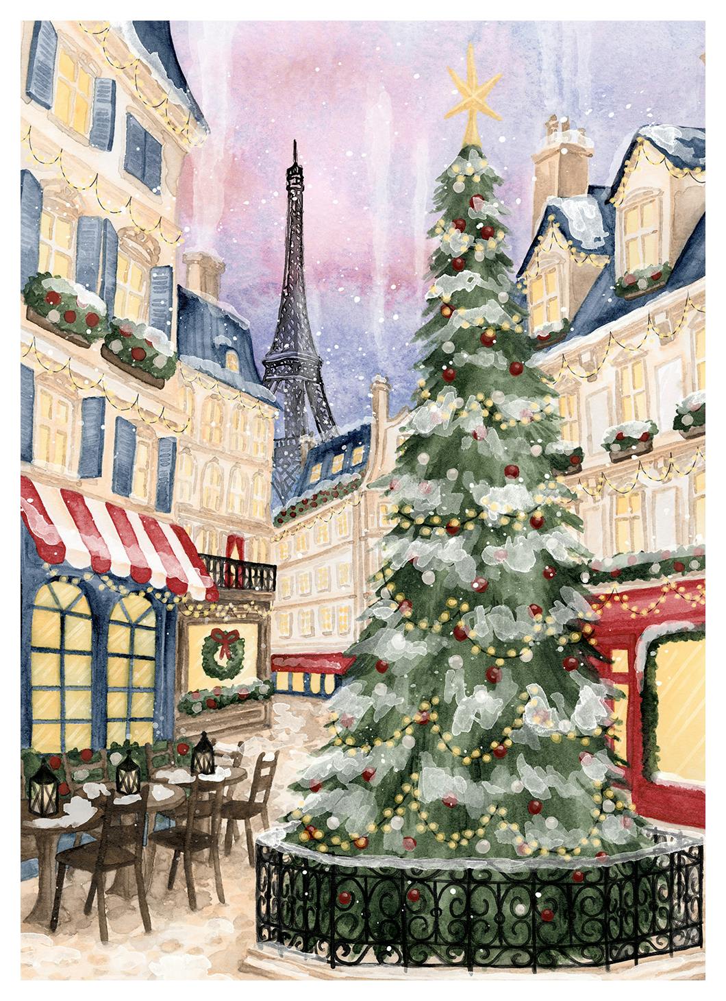 Prints - Christmas in Town (100x150 cm) - Holiday Prints