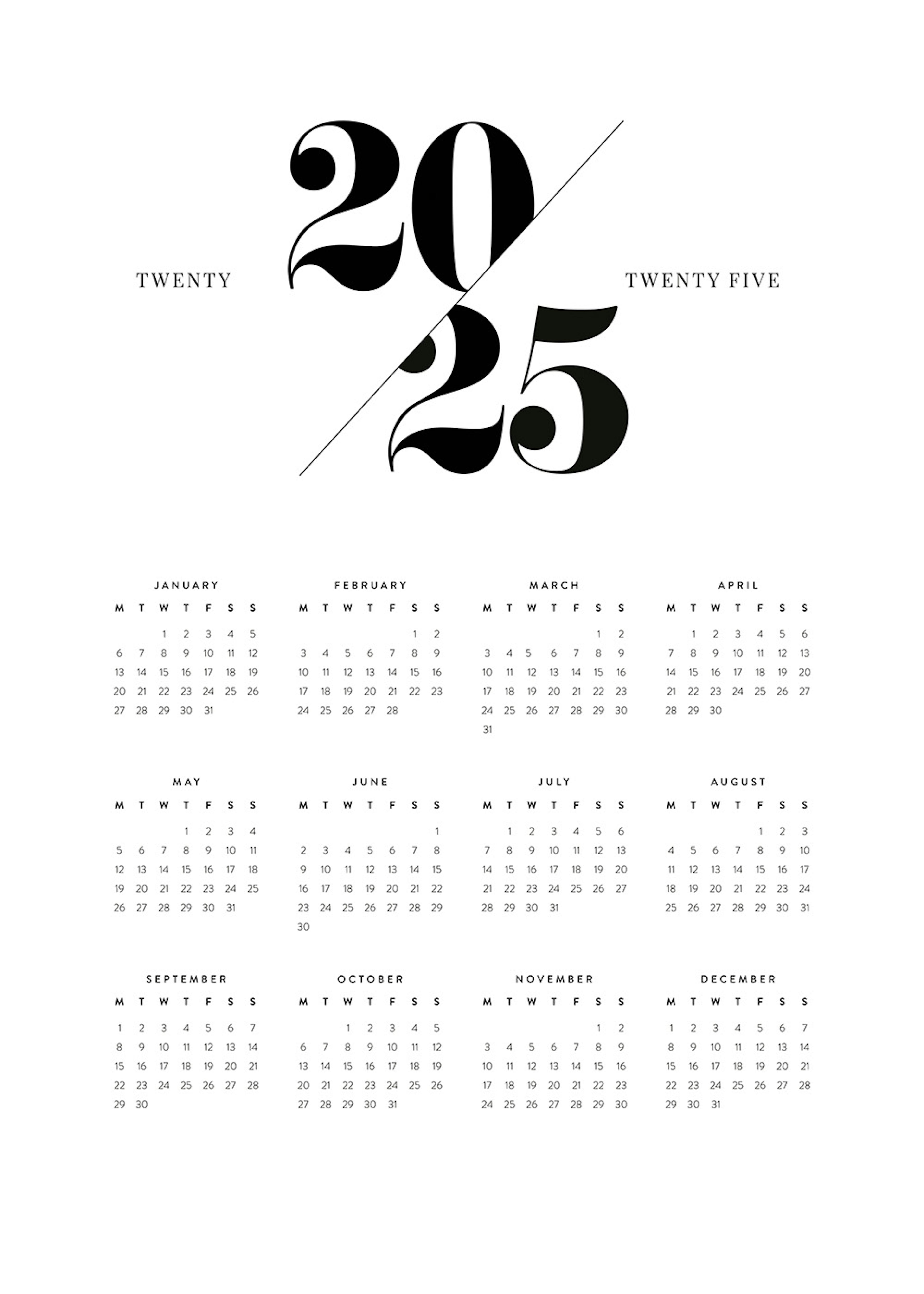 Calendar 2025 Print 0